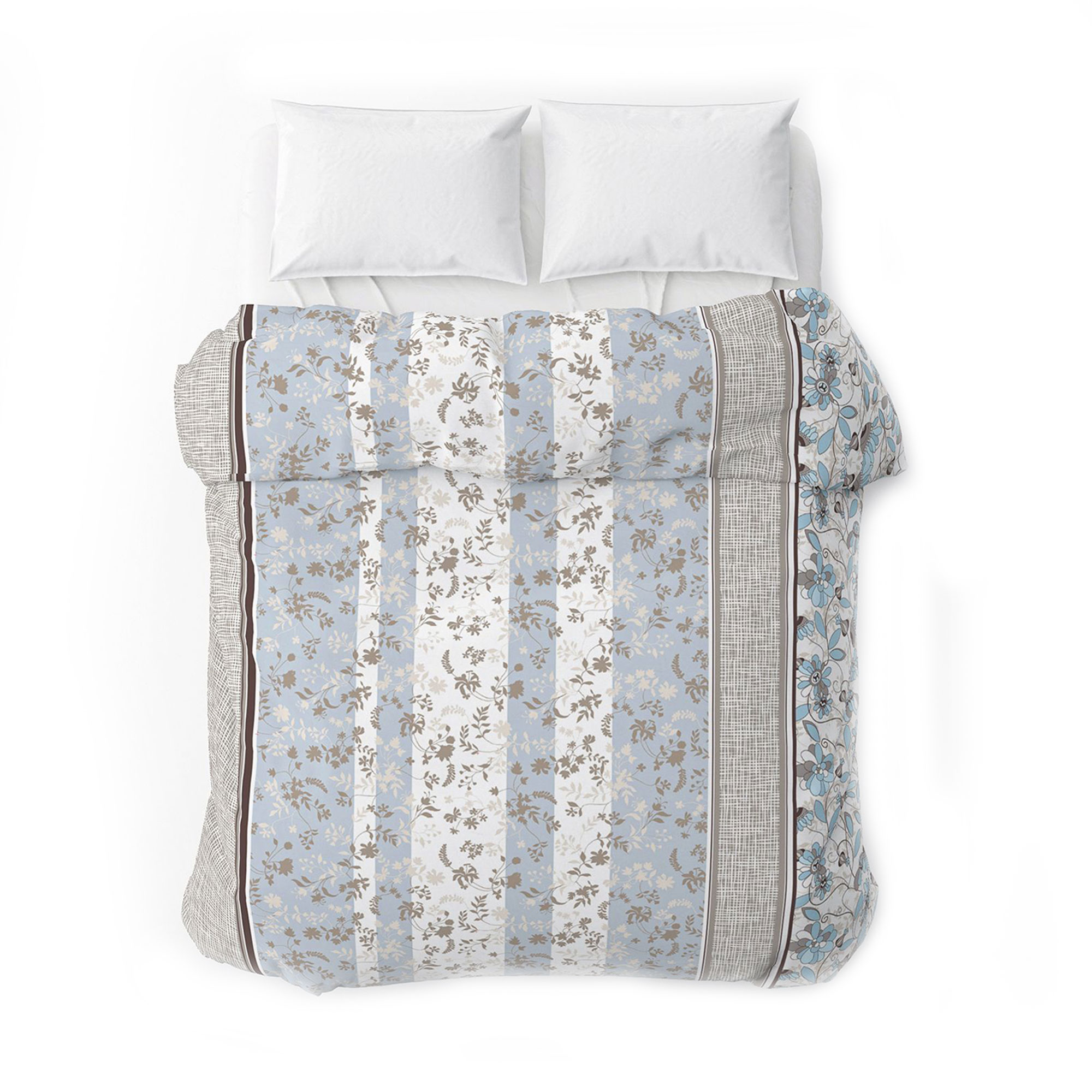 Підковдра бязева Home Line Затишок, блакитно-бежева, 145*215 см (173544)