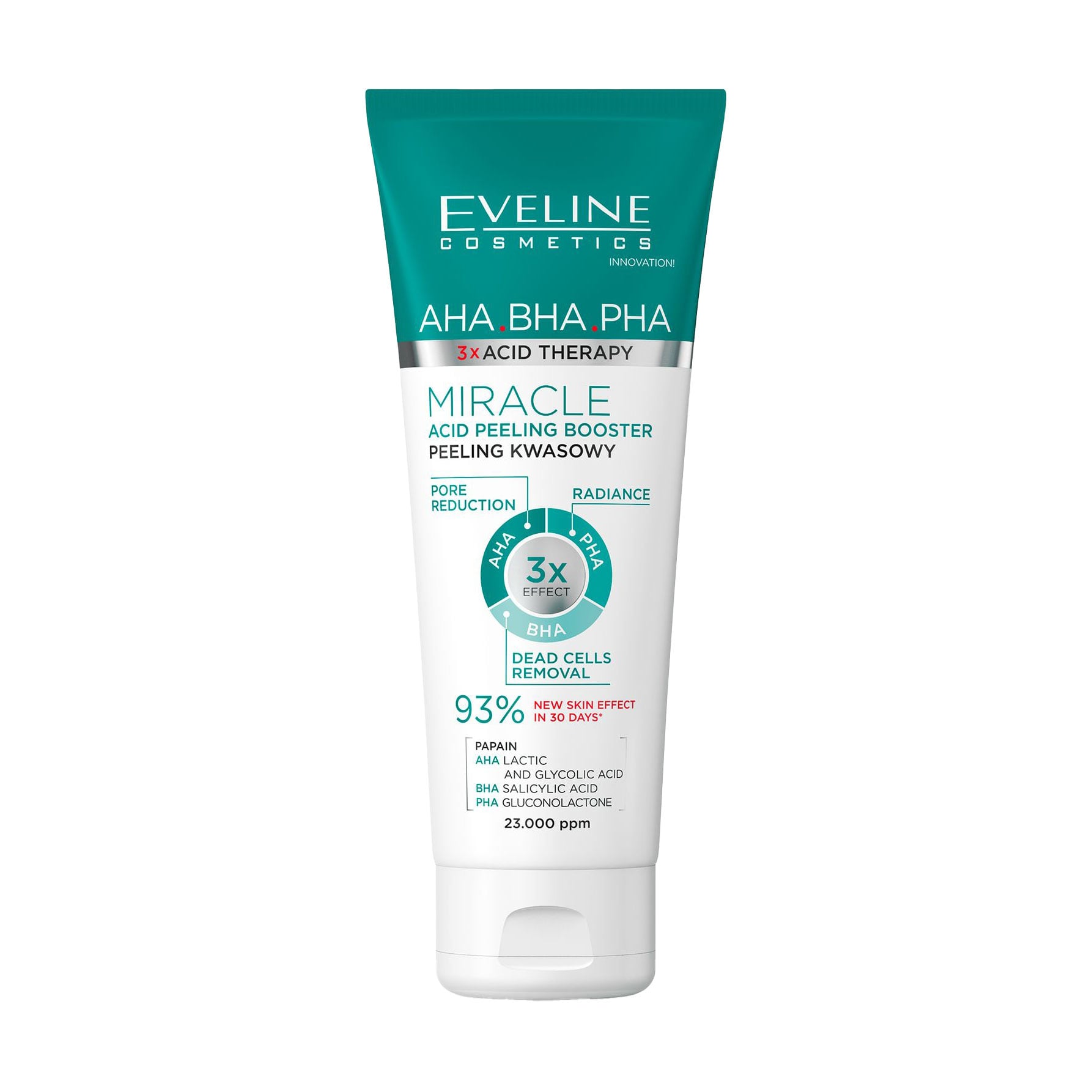 Пілінг-бустер для обличчя Eveline Cosmetics 3 x Acid Therapy AHA BHA PHA Miracle Acid Peeling Booster, 75 мл