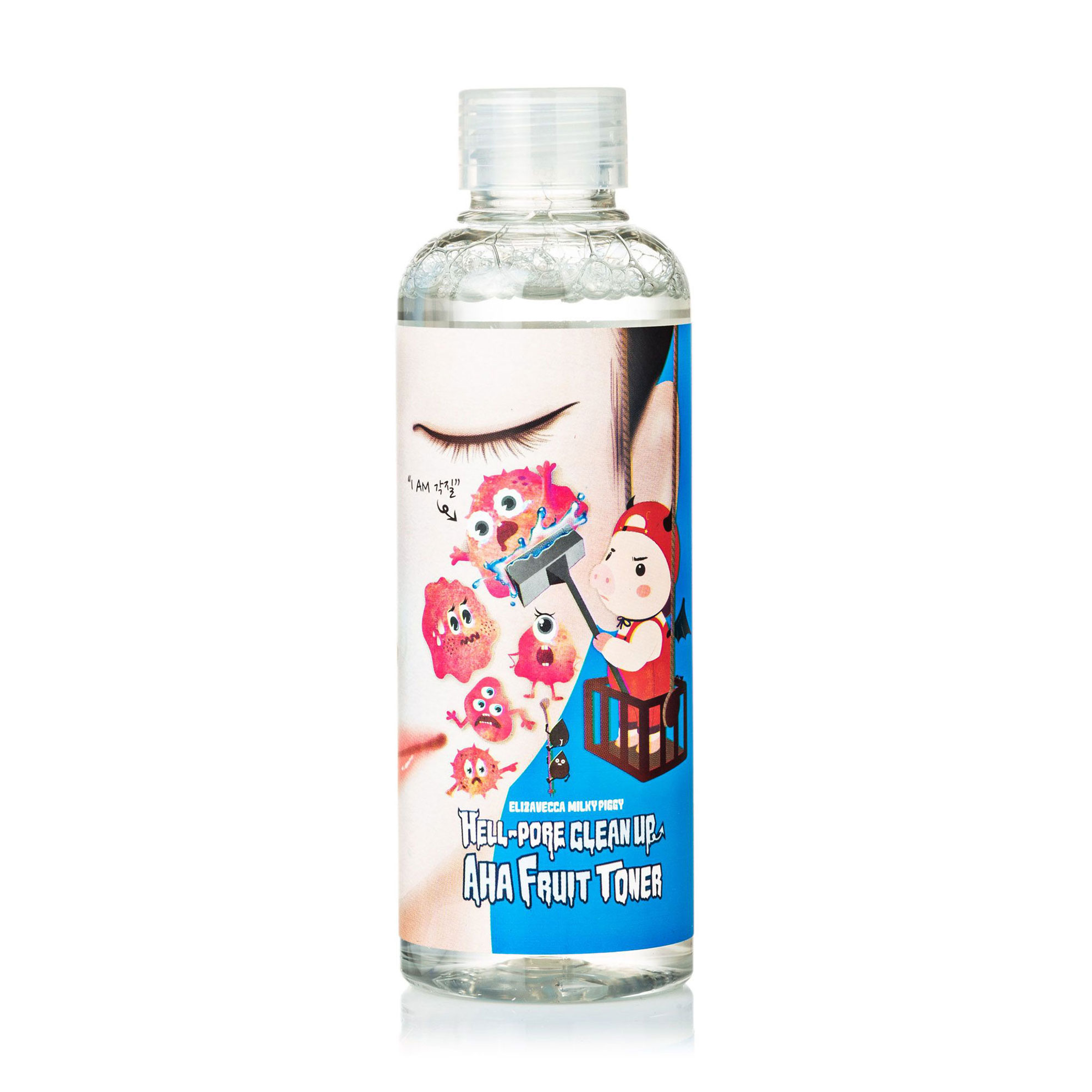 Пілінг-тонер для обличчя Elizavecca Milky Piggy Hell-Pore Clean Up AHA Fruit Toner з фруктовими кислотами, 200 мл