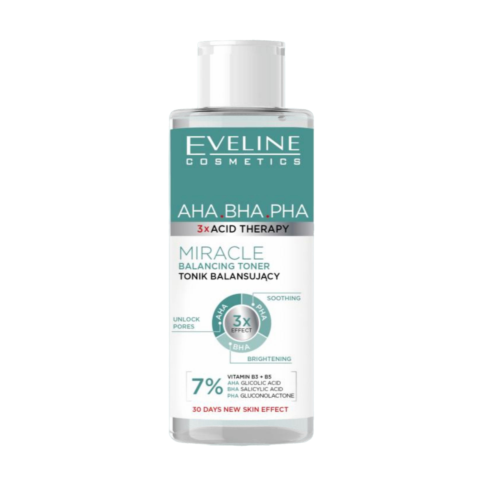 Пілінг-тонер для обличчя Eveline Cosmetics 3xAcid Therapy AHA-BHA-PHA, 110 мл