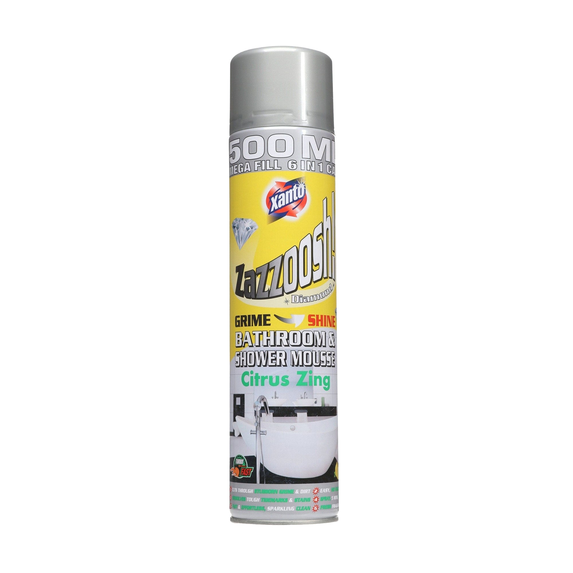 Піна для чищення ванн Xanto Zazzoosh! Diamond Bathroom &amp; Shower Mousse Citrus Zing з запахом цитруса, 500 мл