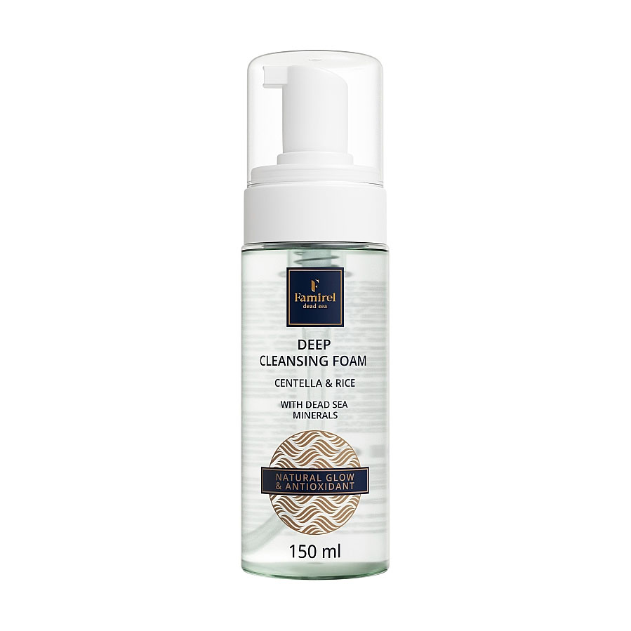 Пінка для глибокого очищення обличчя Famirel Deep Cleansing Foam з екстрактом центелли та рисовою водою, 150 мл