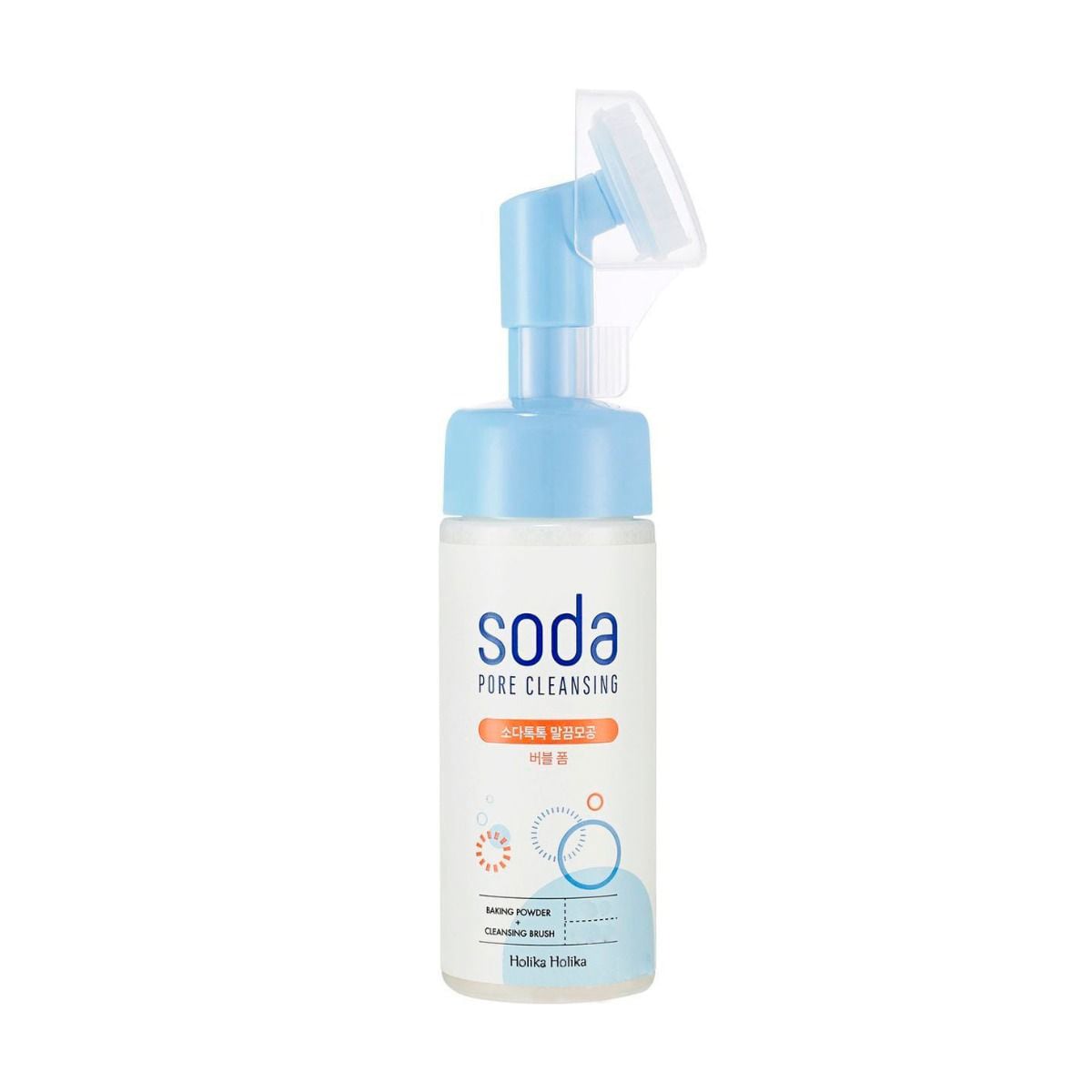 Пінка для очищення пор Holika Holika Soda Pore Cleansing + Cleansing Brush із силіконовою щіточкою, 150 мл