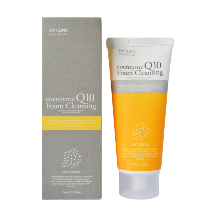 Пінка для вмивання 3W Clinic Coenzyme Q10 Foam Cleansing з коензимом Q10, 100 мл
