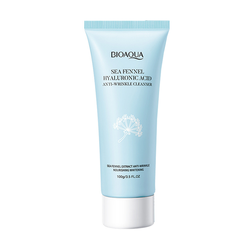 Пінка для вмивання Bioaqua Sea Fennel Hyaluronic Acid Anti-Wrinkle Cleanser проти зморщок, з гіалуроновою кислотою та морським фенхелем, 100 г