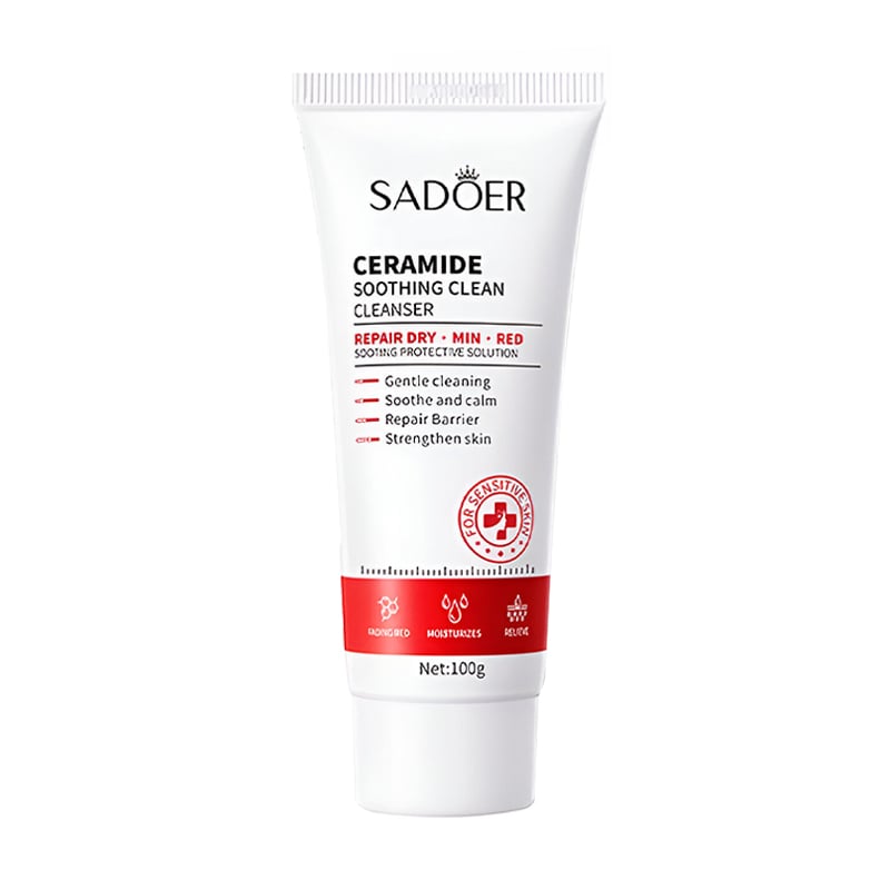 Пінка для вмивання чутливої шкіри обличчя Sadoer Ceramide Soothing Clean з церамідами, 100 мл