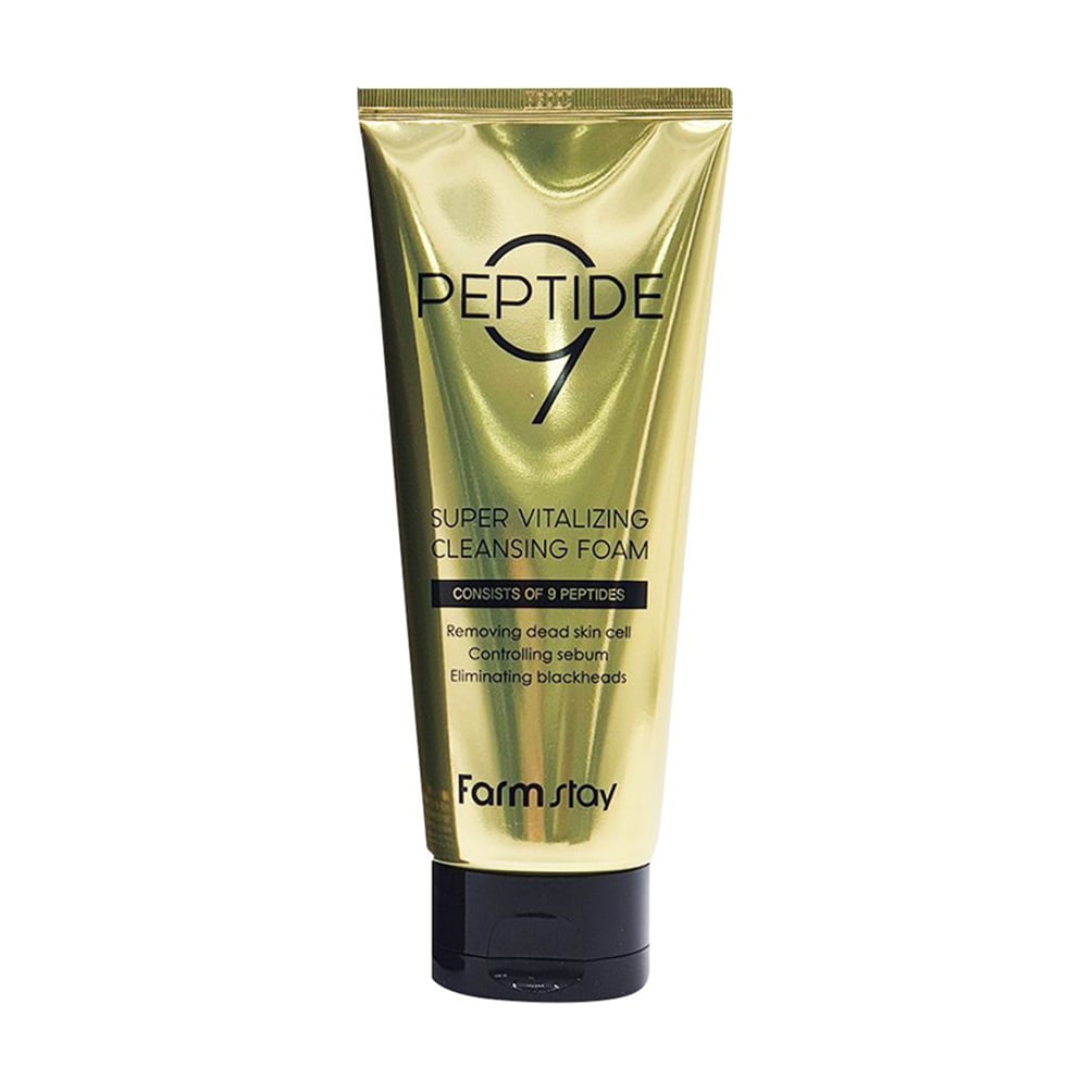 Пінка для вмивання FarmStay Peptide 9 Super Vitalizing Cleansing Foam з пептидами, 180 мл