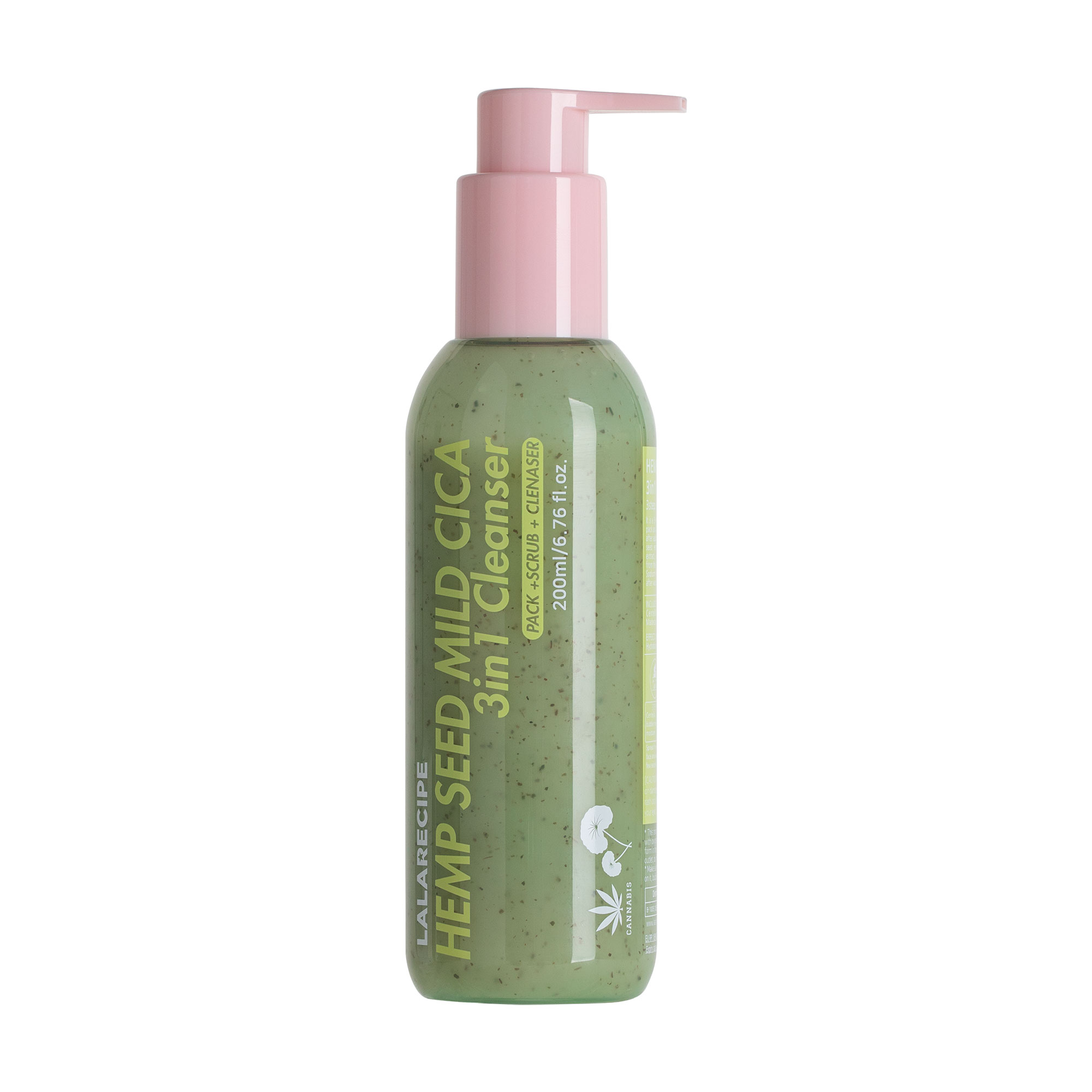 Пінка для вмивання Lalarecipe Hemp Seed Mild Cica 3 In 1 Cleanser з центеллою та насінням коноплі, 200 мл