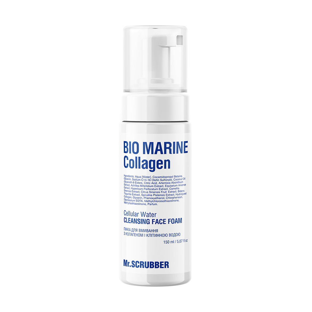 Пінка для вмивання Mr.Scrubber Bio Marine Collagen Cellular Water Cleansing Face Foam з колагеном і клітинною водою, 150 мл