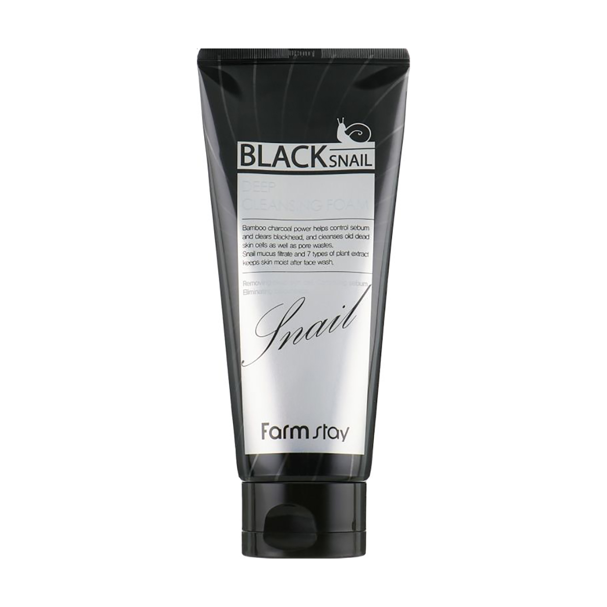 Пінка для вмивання обличчя FarmStay Black Snail Deep Cleansing Foam з муцином чорного равлика, 180 мл
