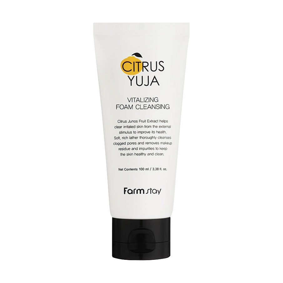 Пінка для вмивання обличчя FarmStay Citrus Yuja Vitalizing Foam Cleansing з екстрактом юдзу, 100 мл