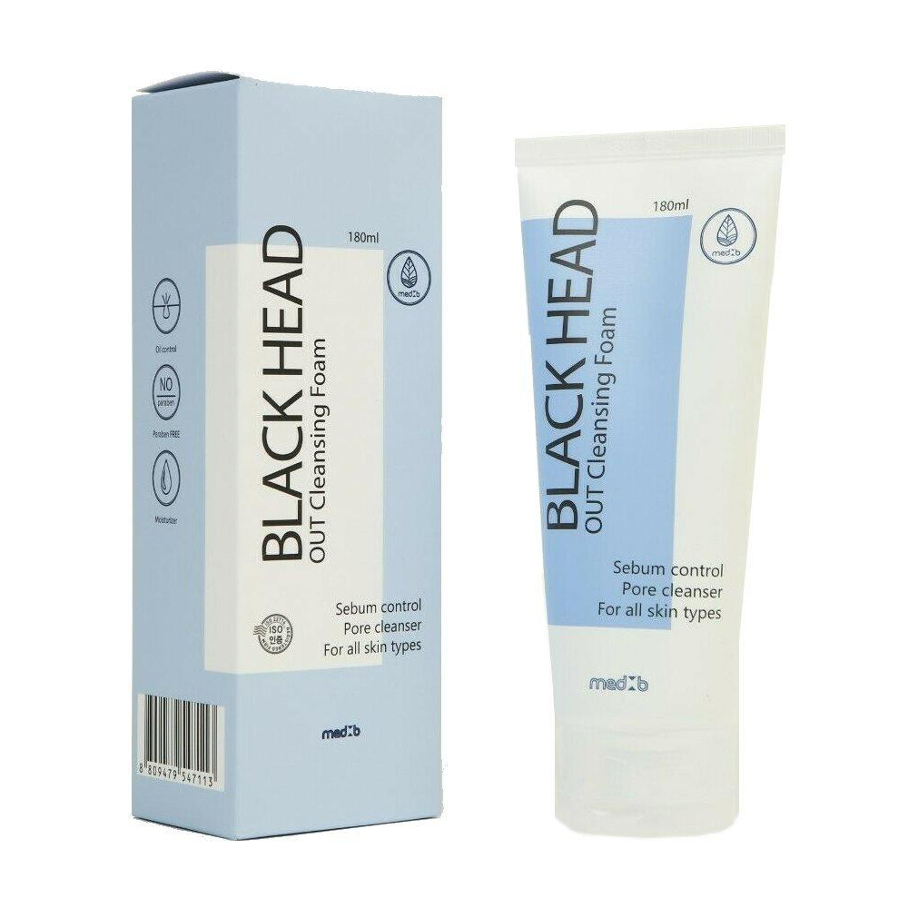 Пінка для вмивання обличчя Med B Black Head Out Cleansing Foam з киснем та чорним вугіллям, 180 мл