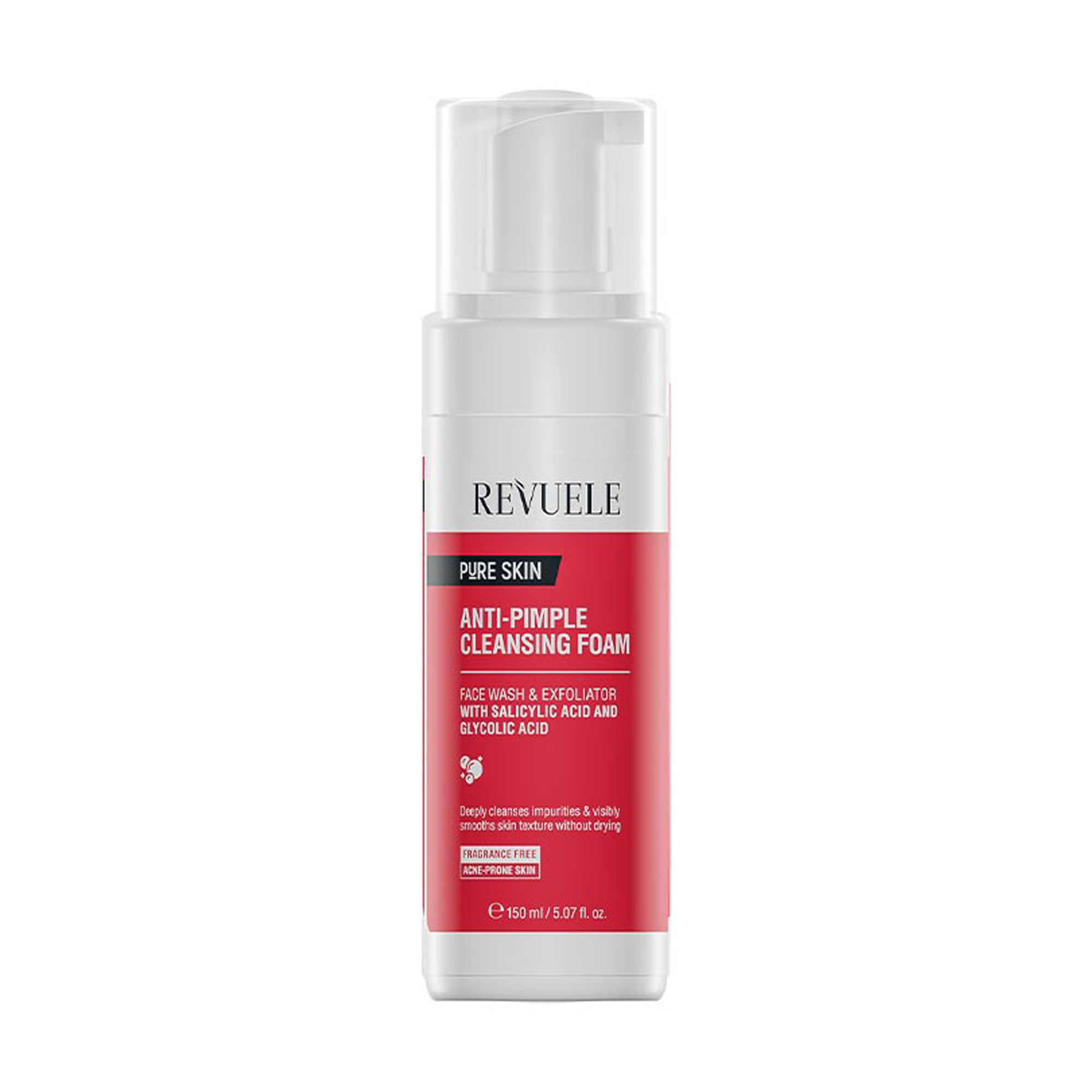 Пінка для вмивання Revuele Pure Skin Anti-Pimple Cleansing Foam проти прищів, з саліциловою та гліколевою кислотами, 150 мл