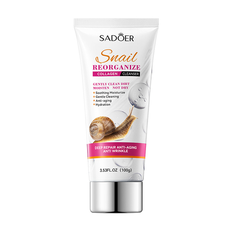 Пінка для вмивання Sadoer Snail Reorganize Collagen Cleanser з колагеном та екстрактом слизу равлика, 100 г