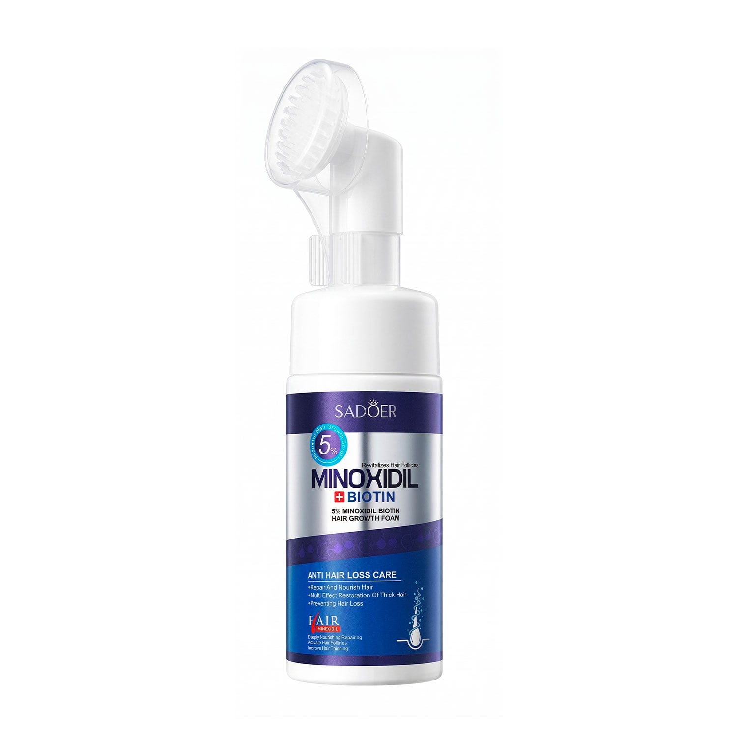 Пінка Sadoer 5% Minoxidil Biotin Hair Growth Foam для росту волосся, 150 мл