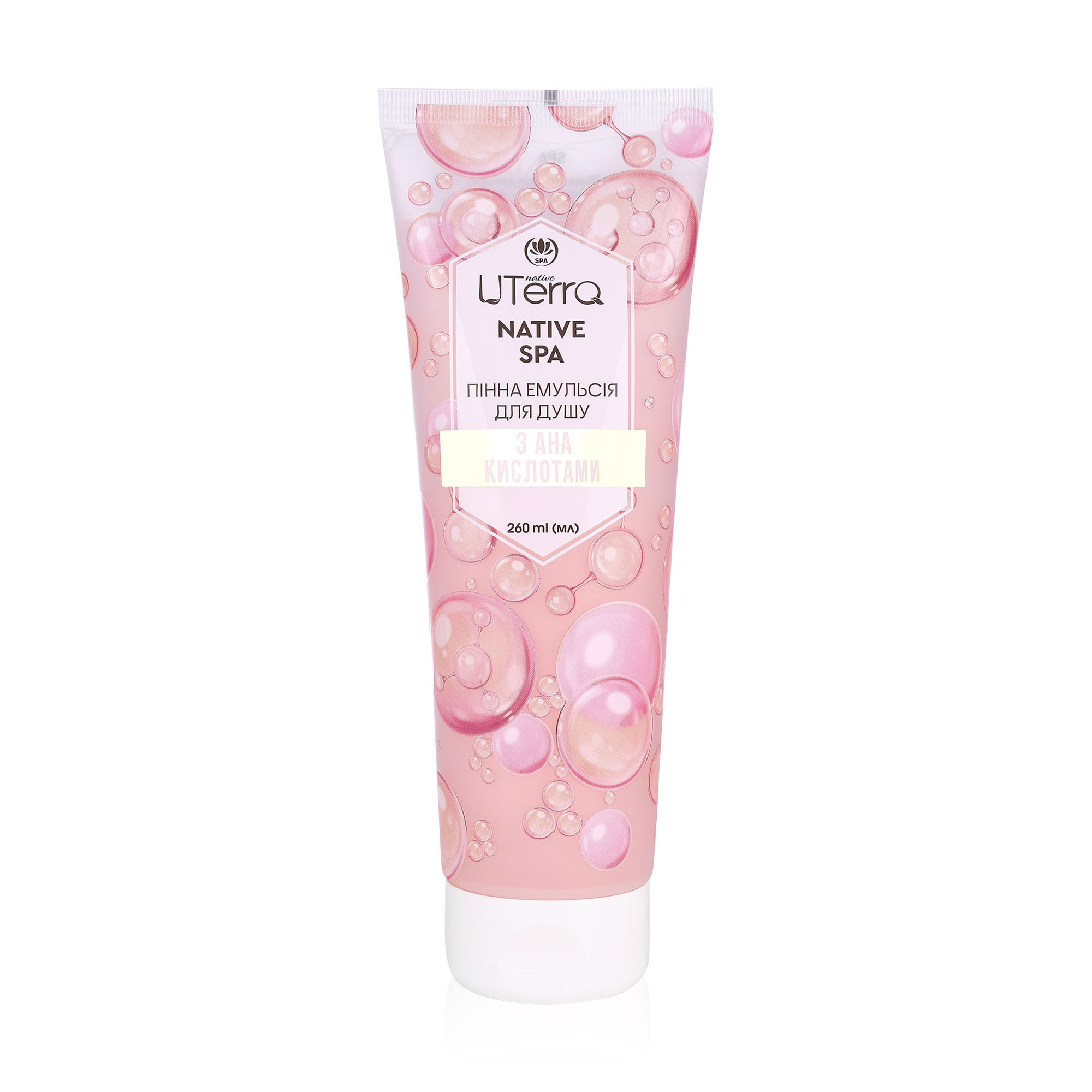 Пінна емульсія для душу UTerra Native Spa з АНА кислотами, 260 мл