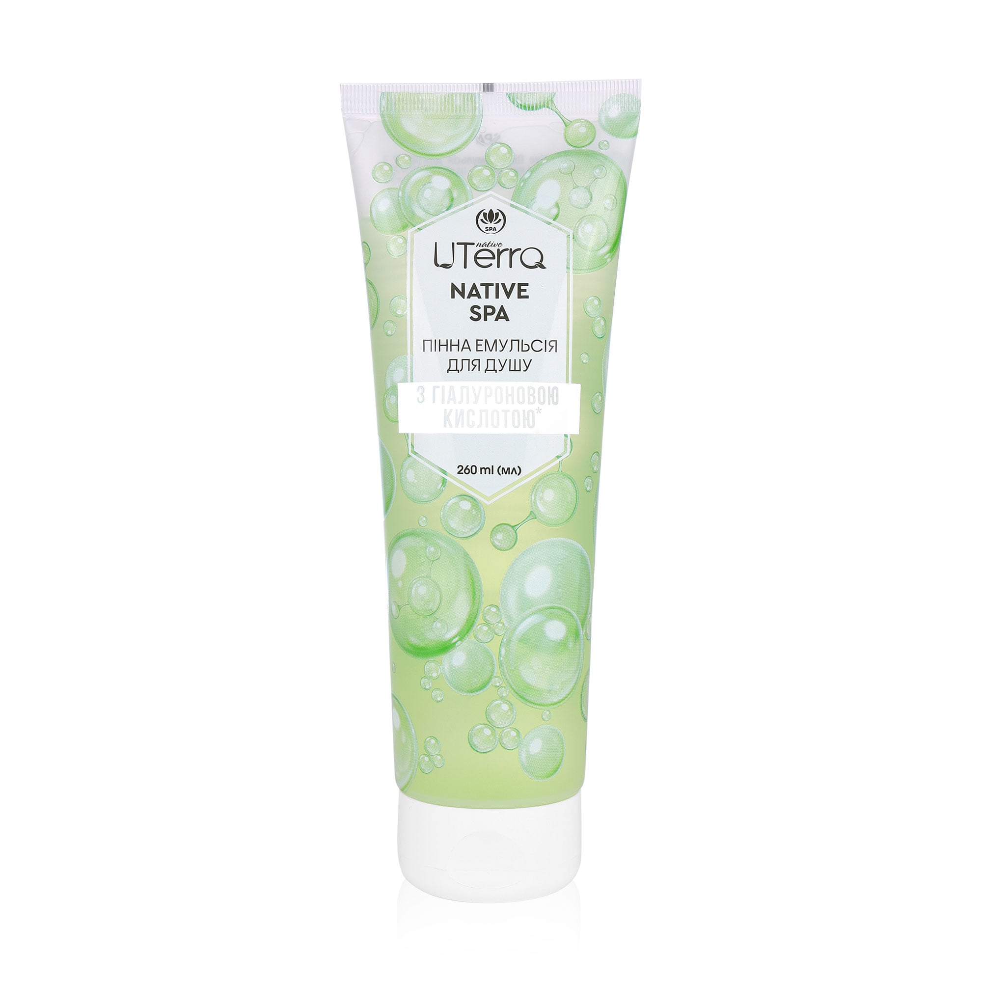 Пінна емульсія для душу UTerra Native Spa з гіалуроновою кислотою, 260 мл