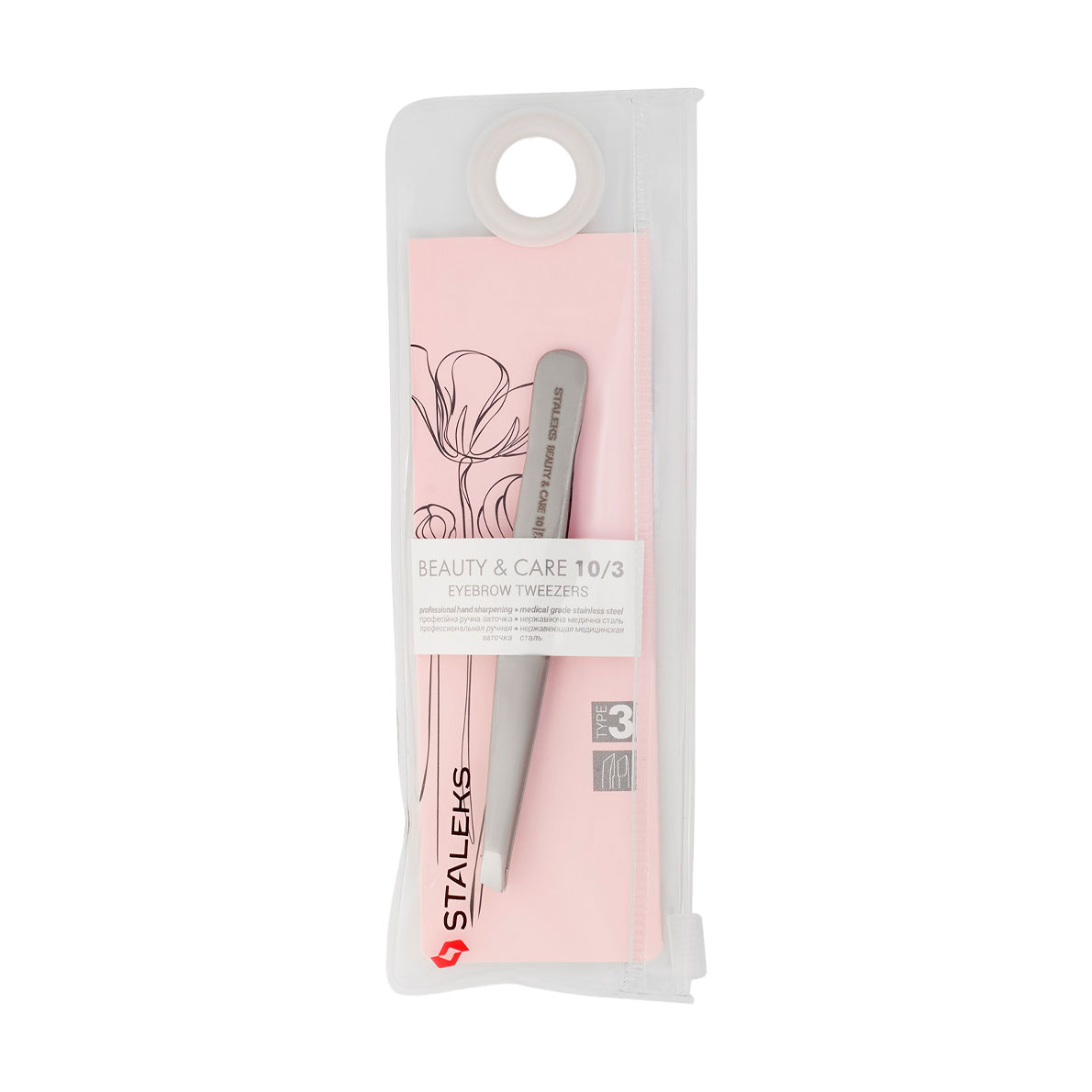 Пінцет для брів Staleks Beauty &amp; Care 10 Type 3 TBC-10/3 (П-07)