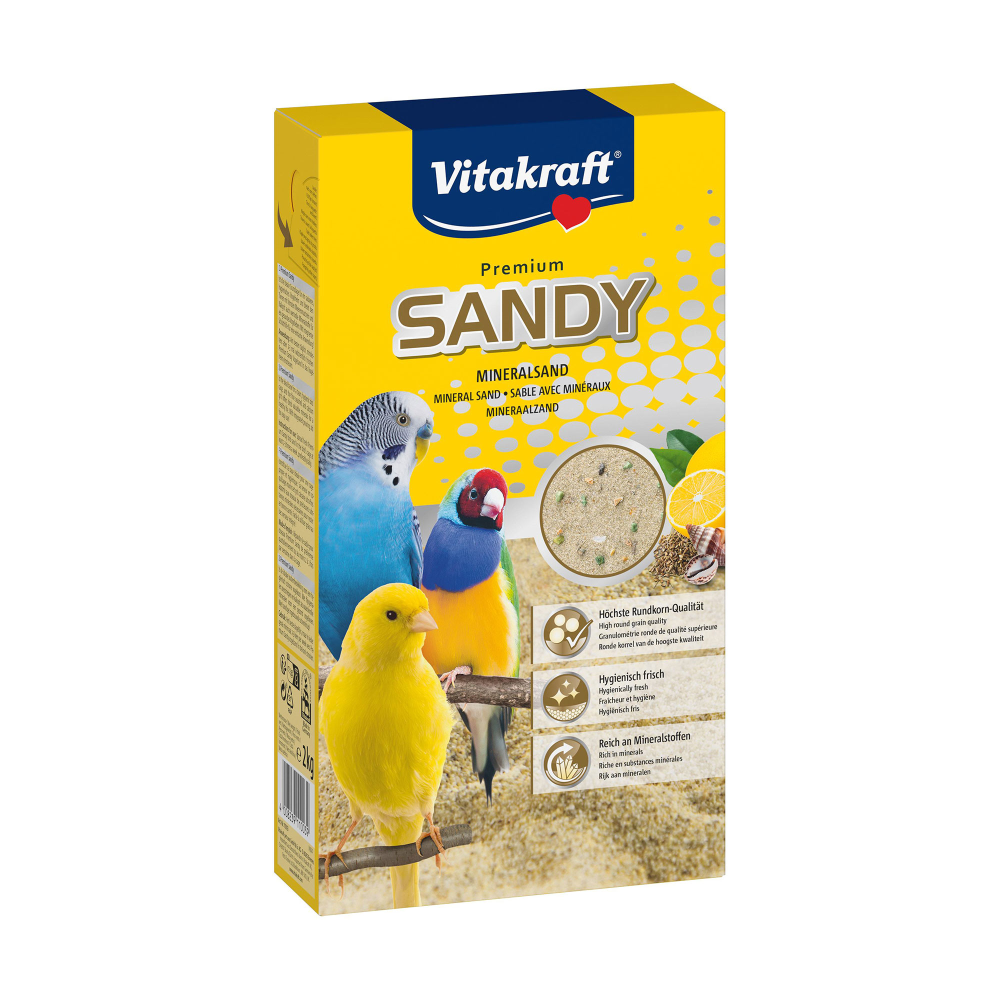 Пісок для птахів Vitakraft Premium Sandy з мінералами, 2 кг