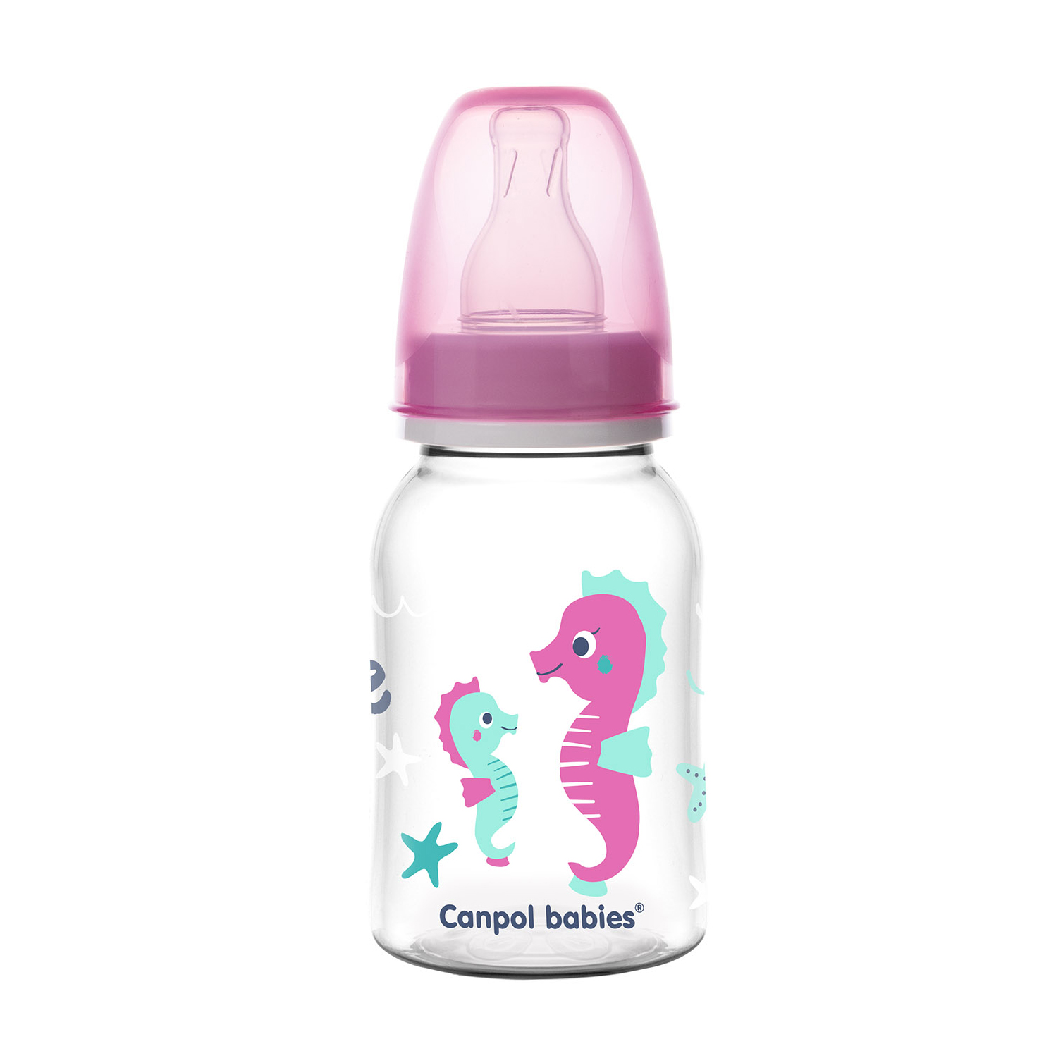 Пляшечка для годування Canpol Babies Love &amp; See з малюнком, від народження, рожева, 120 мл (59/300)