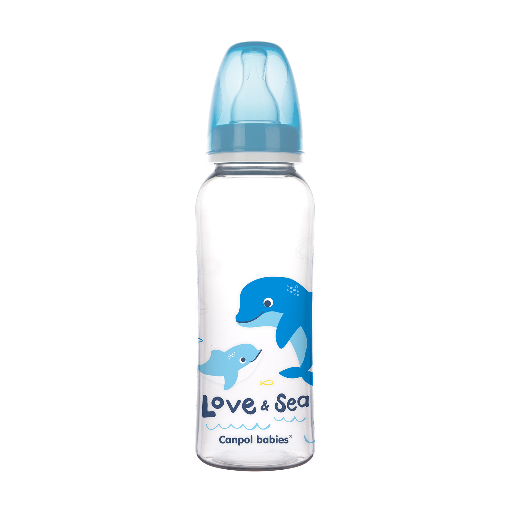 Пляшечка для годування Canpol Babies Love &amp; See з малюнком, від 1 року, блакитна, 250 мл (59/400)