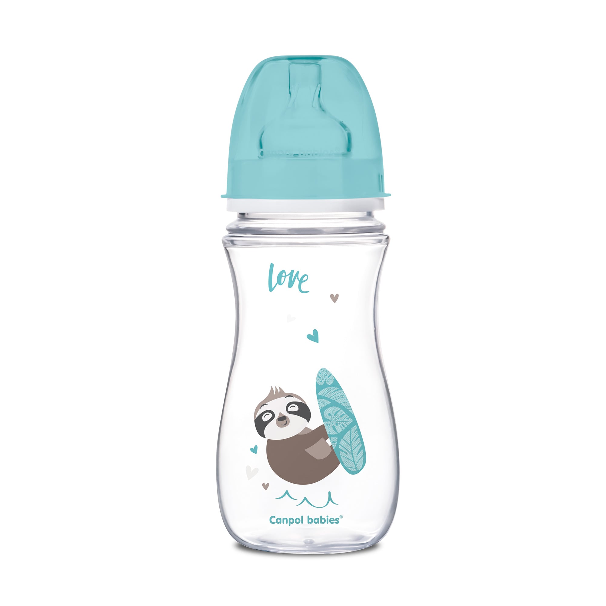 Пляшка Canpol Babies Easy Start Exotic Animals з широким горлом, антиколікова, 300 мл (35/222_blu)