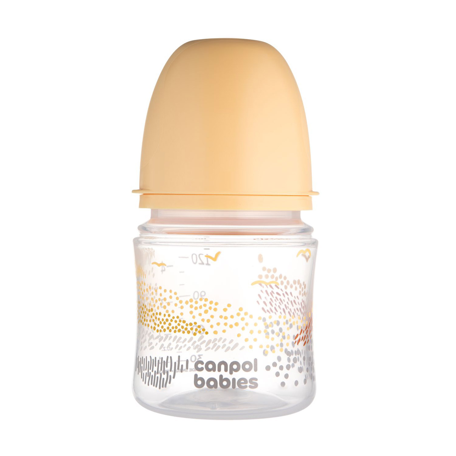 Пляшка Canpol Babies EasyStart Mountains з широким отвором, антиколікова, бежева, 120 мл (35/242_bei)