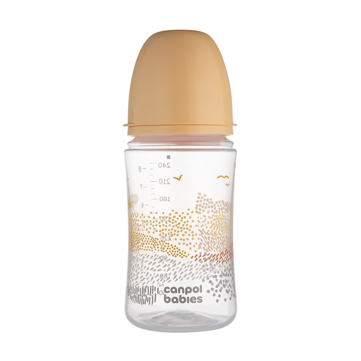 Пляшка Canpol Babies EasyStart Mountains з широким отвором, антиколікова, бежева, 240 мл (35/243_bei)