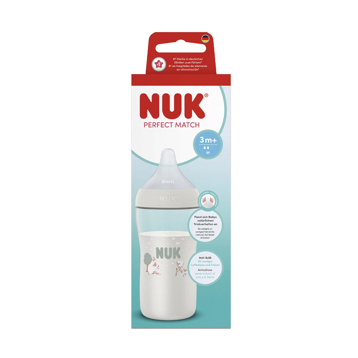 Пляшка для годування NUK Perfect Match Вівця, від 3 місяців, 260 мл (3954207)