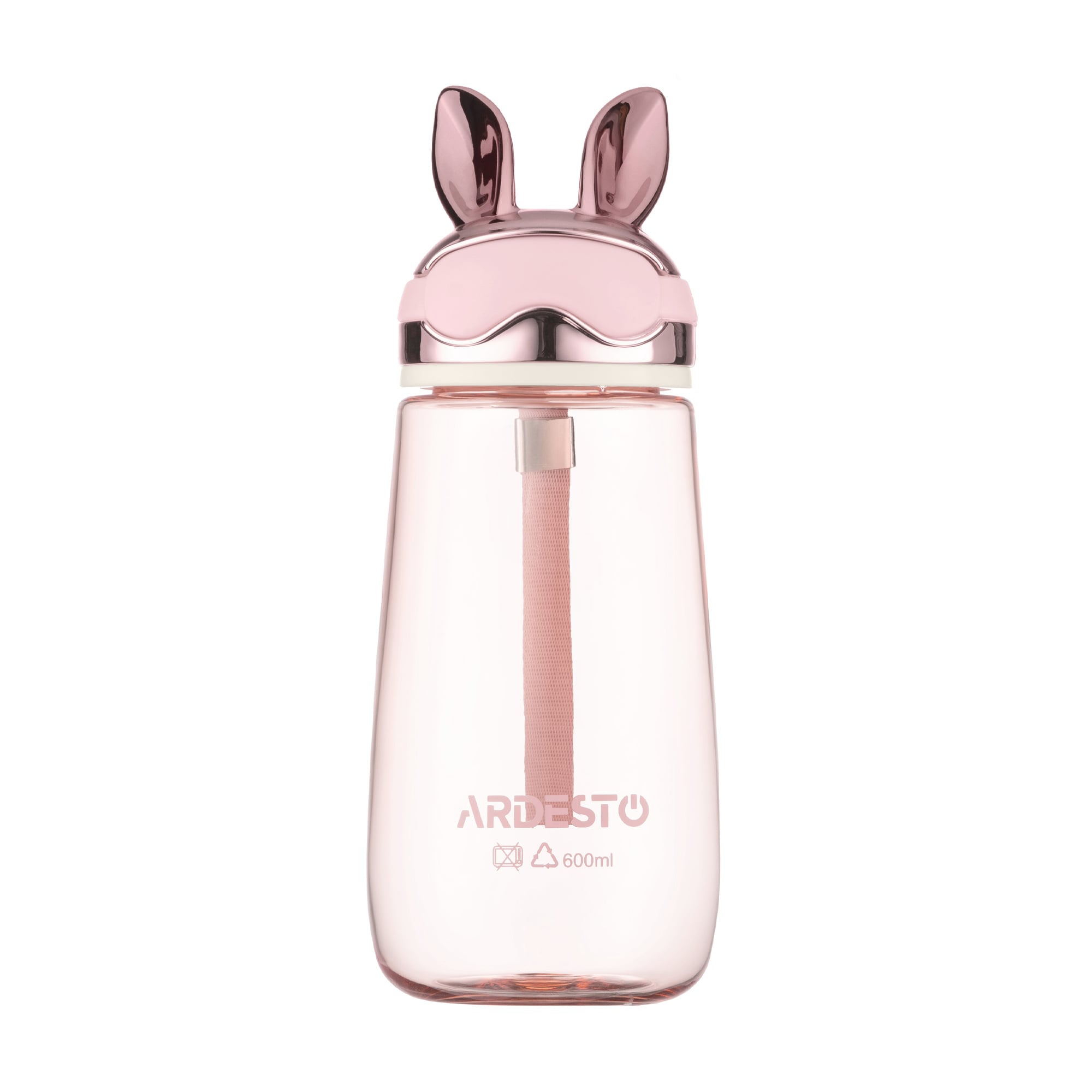 Пляшка для води Ardesto Bunny пластикова, рожева, 600 мл (AR2260BP)