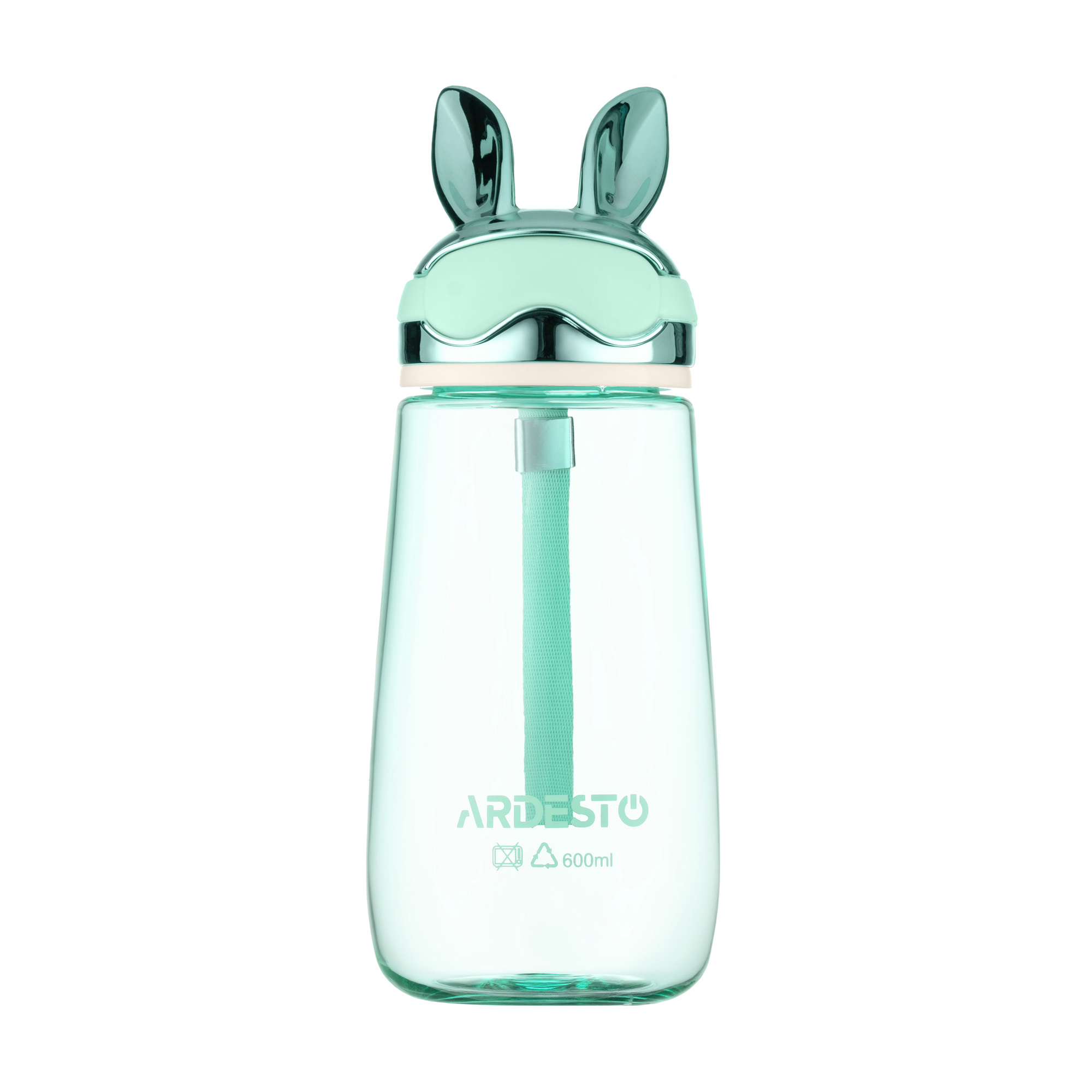 Пляшка для води Ardesto Bunny пластикова, зелена, 600 мл (AR2260BB)