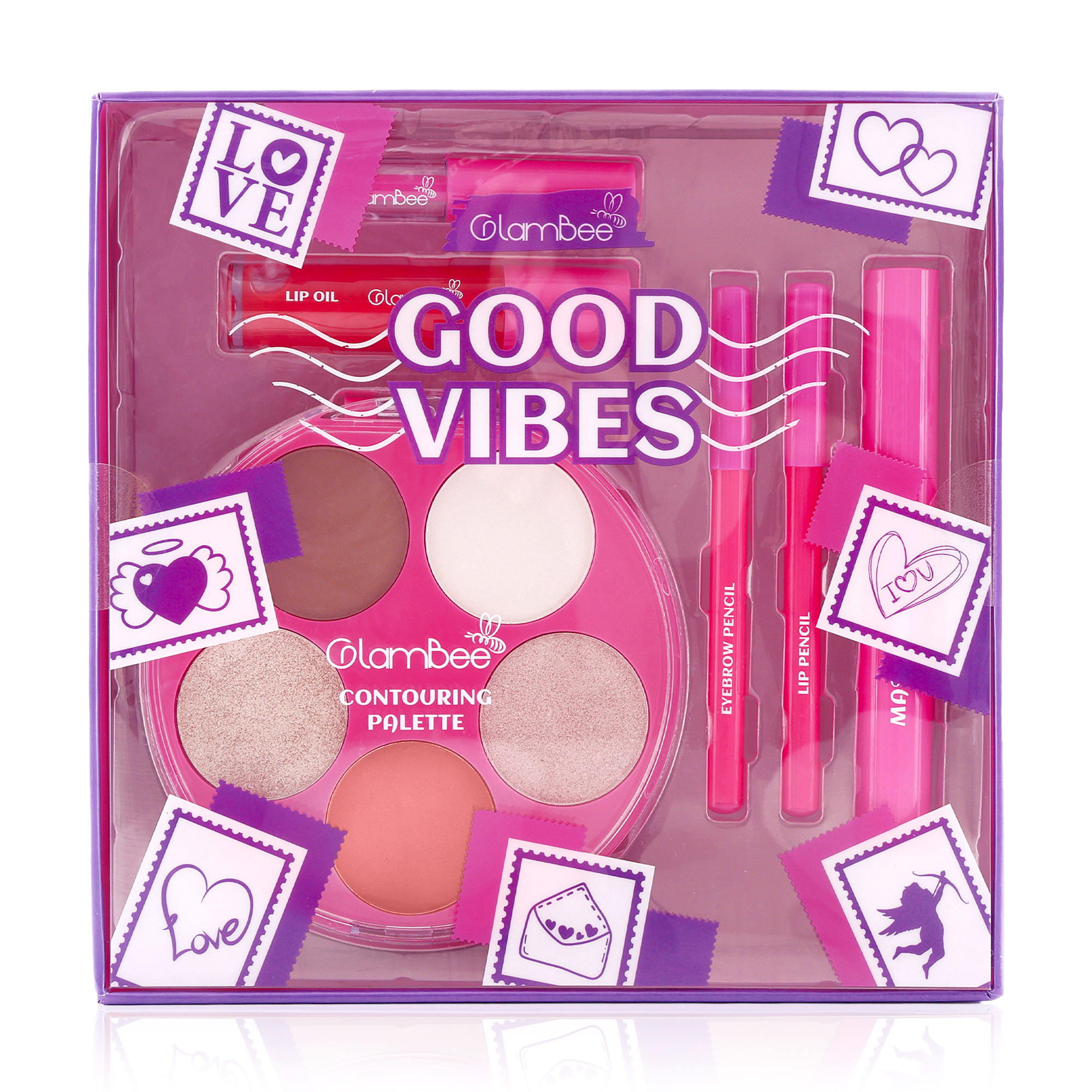 Подарунковий набір декоративної косметики GlamBee Good Vibes, 6 предметів