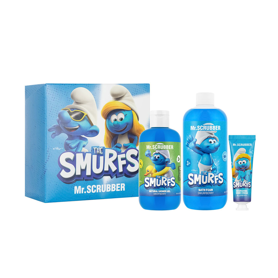 Подарунковий набір для дітей Mr.Scrubber The Smurfs Bubble Fun Set (гель для душу, 250 мл + піна для ванни, 400 мл + крем для рук, 30 г)