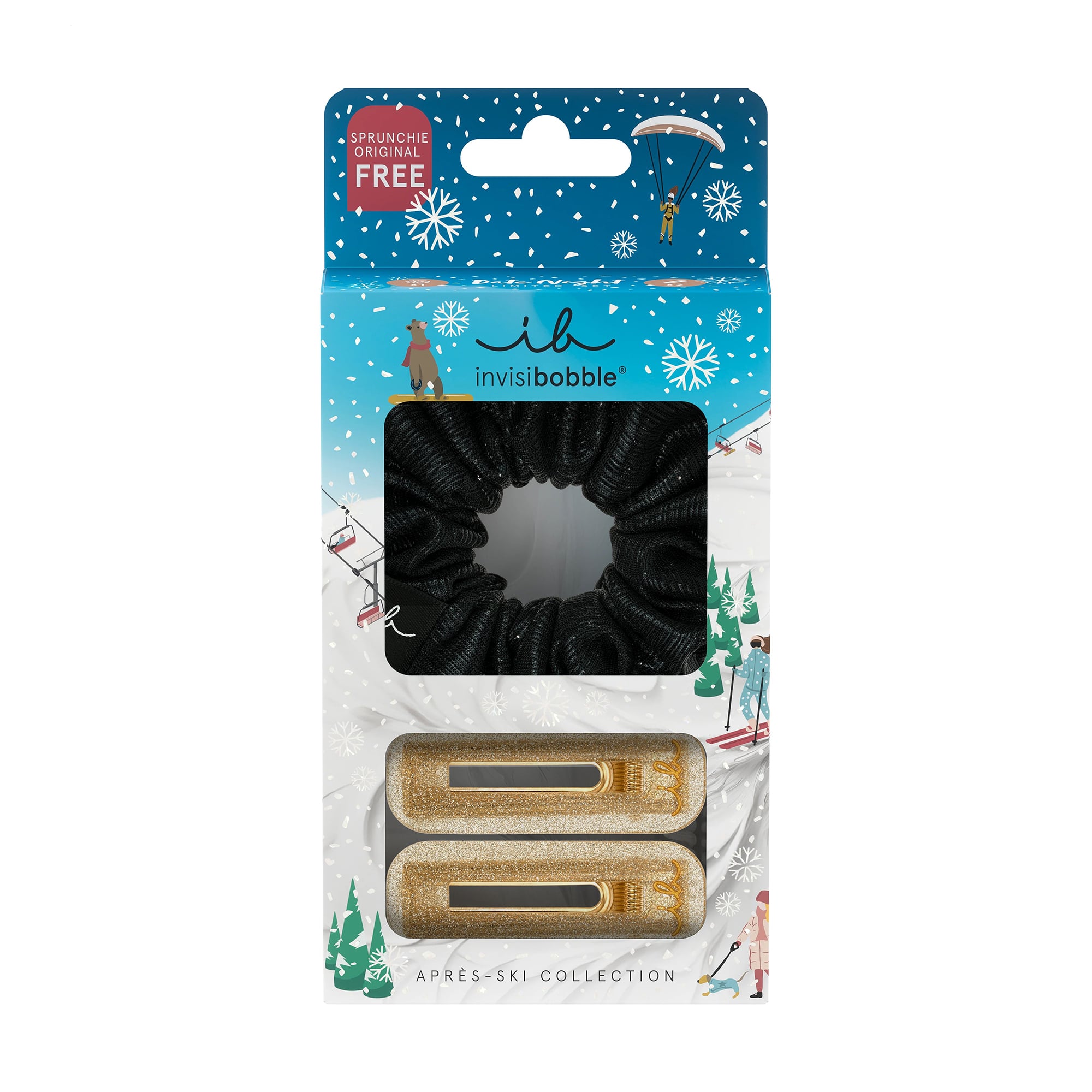 Подарунковий набір для волосся Invisibobble Gift Set Apres Ski Date Night (резинка, 1 шт + заколка, 2 шт)