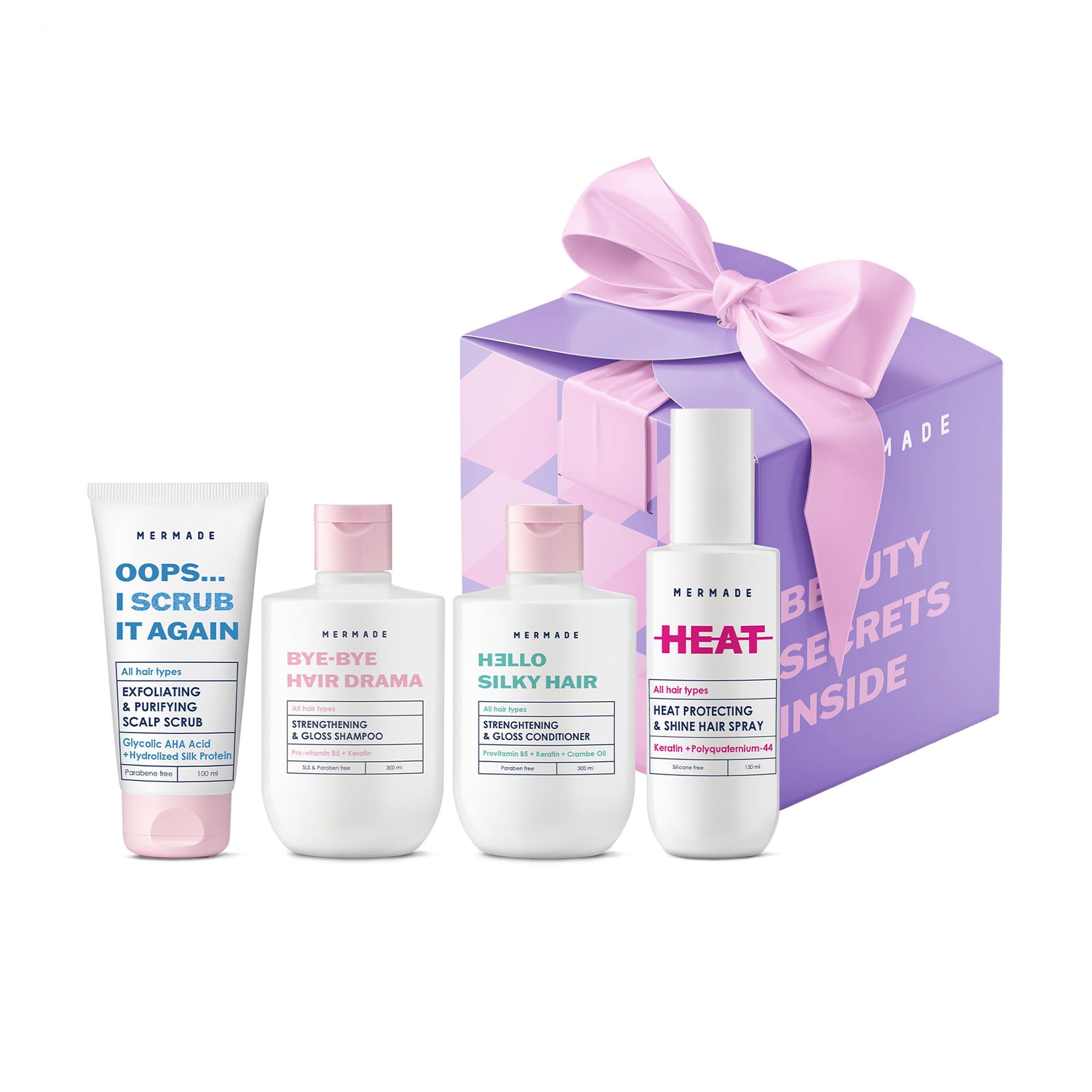 Подарунковий набір для волосся Mermade Fabulous Hair Set (шампунь, 300 мл + кондиціонер, 300 мл + скраб-пілінг, 100 мл + термозахист-спрей, 150 мл)