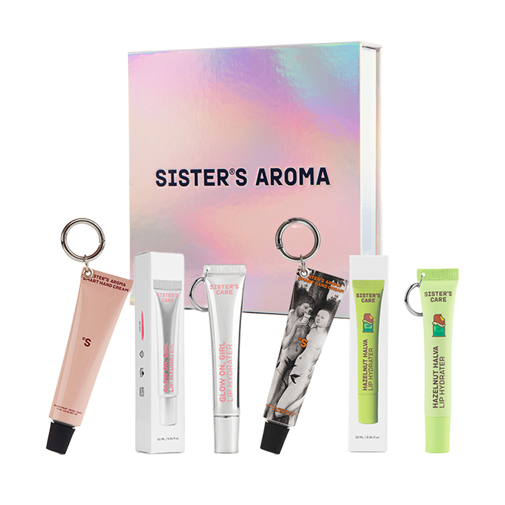 Подарунковий набір Sister's Aroma Для подружок (бальзам-брелок для губ, 2*10 мл + крем-брелок, 2*15 мл)