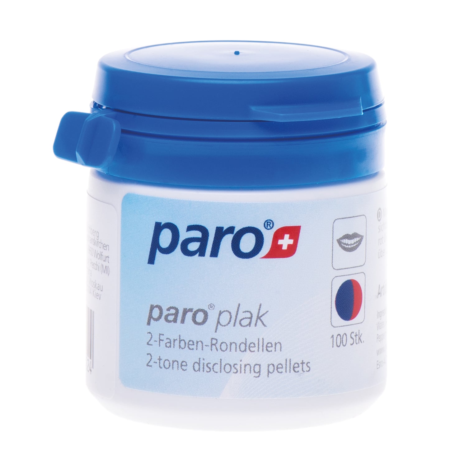 Подушечки для індикації зубного нальоту Paro Swiss Plak 2-кольорові, 100 шт