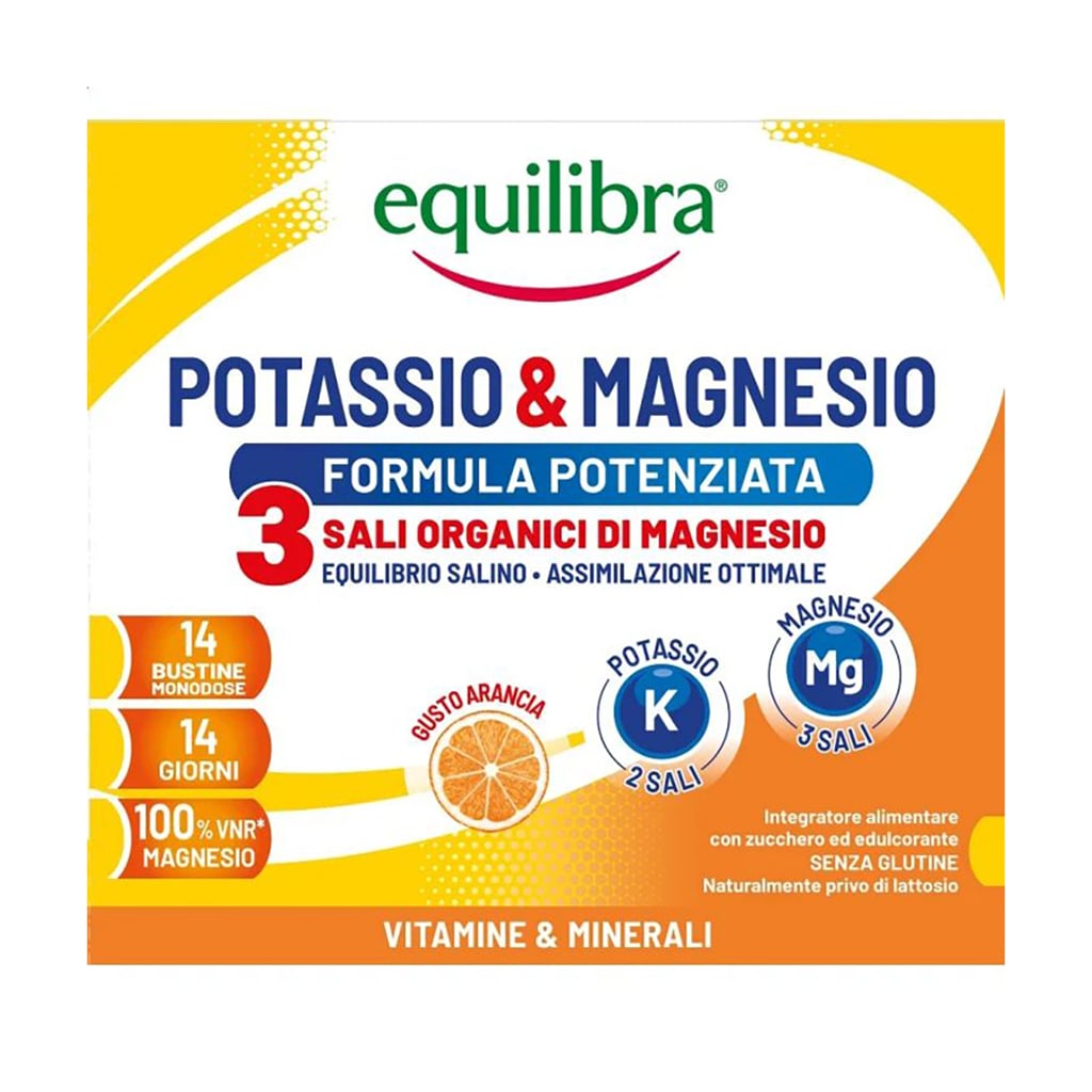 Покращена формула калію та магнію equilibra Potassio &amp; Magnesio, зі смаком апельсина, 14 саше