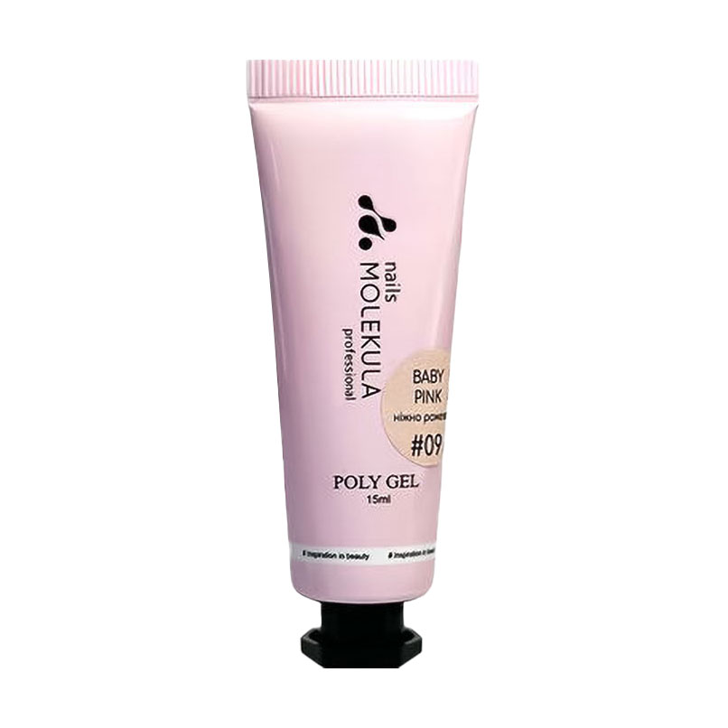 Полігель для нігтів Nails Molekula Professional Poly Gel 09 Baby Pink, 15 мл