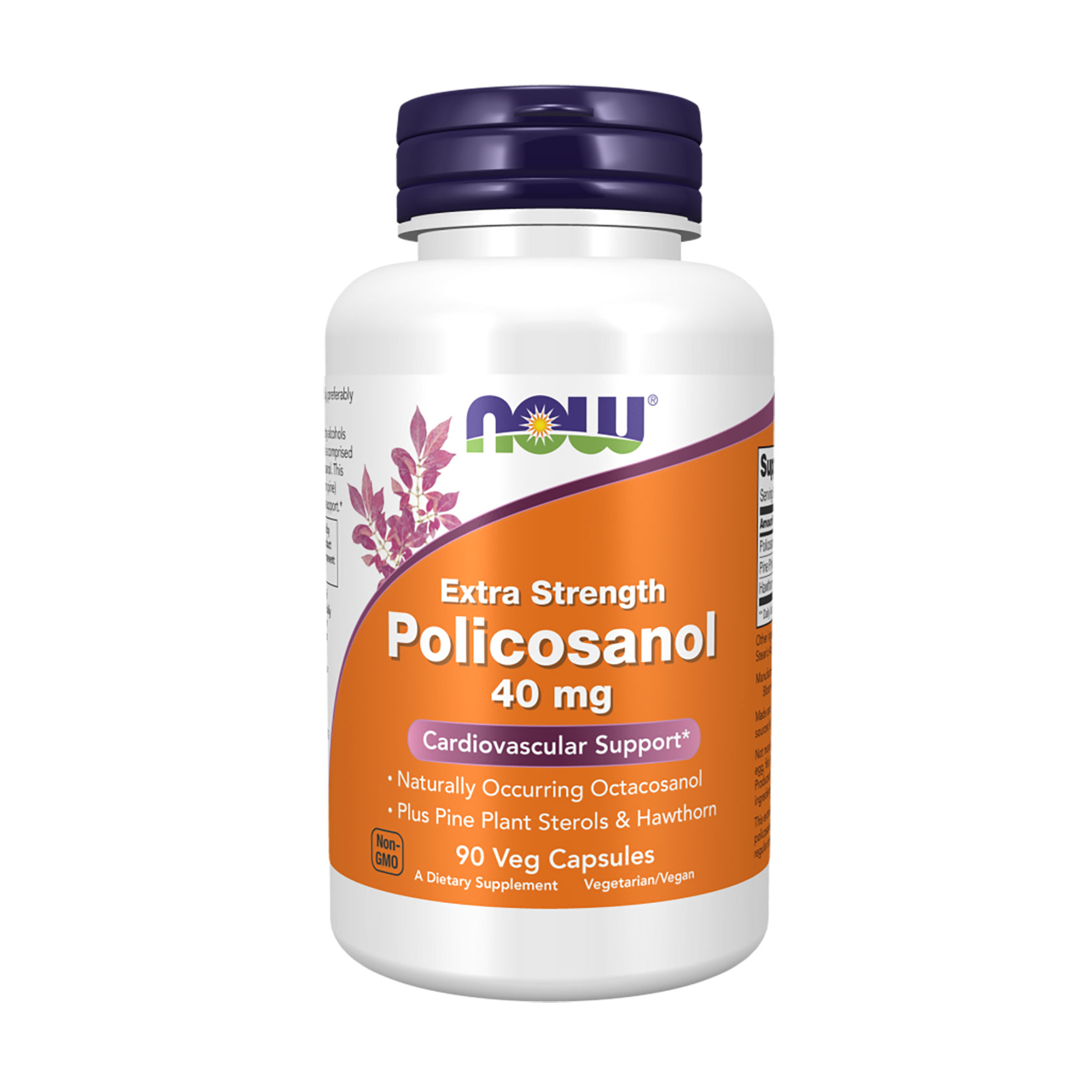 Полікозанол NOW Foods Policosanol 40 мг, 90 вегетаріанських капсул