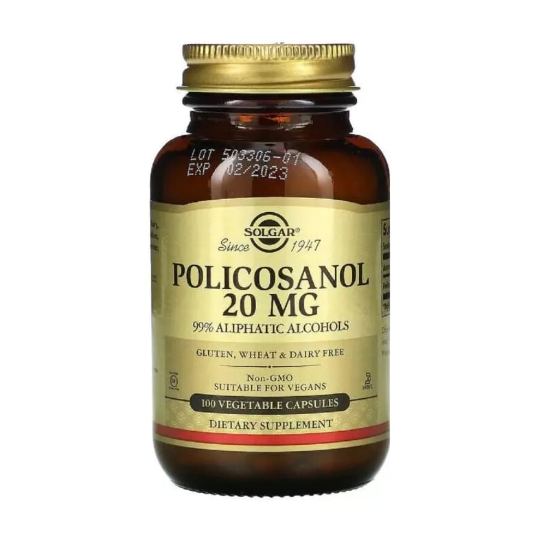 Полікозанол Solgar Policosanol 20 мг, 100 капсул