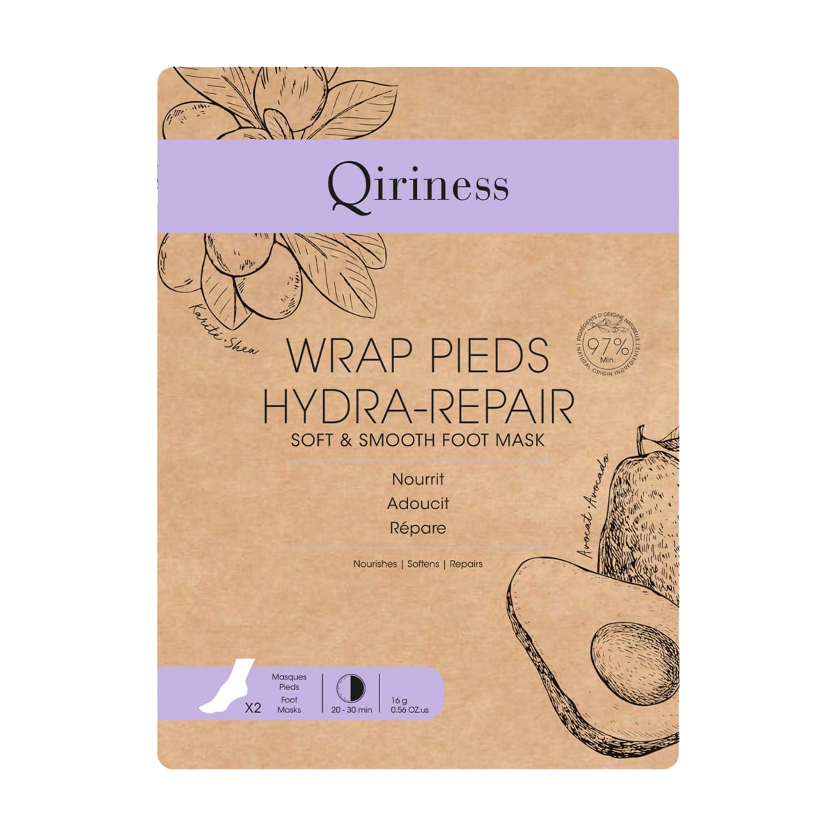 Пом'якшувальна та розгладжувальна маска для шкіри стоп Qiriness Soft &amp; Smooth Foot Mask, 16 г