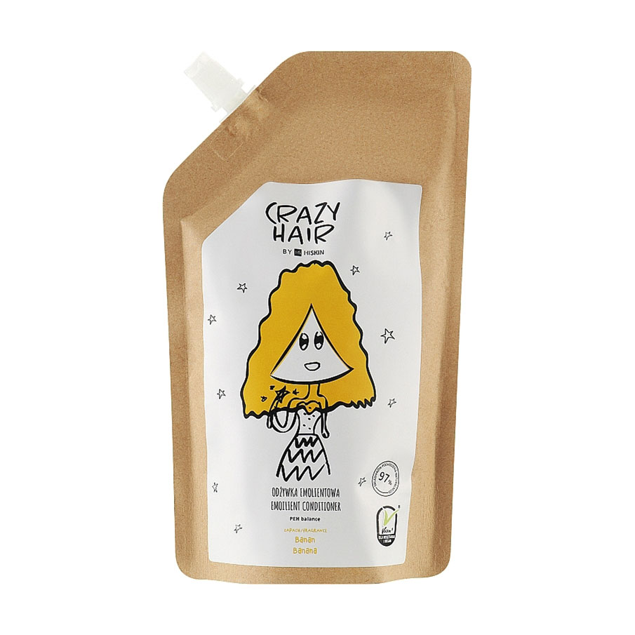 Пом'якшувальни кондиціонер для волосся HiSkin Crazy Hair Emollient Conditioner Banana, 300 мл (дойпак)