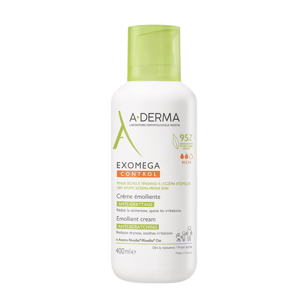 Пом'якшувальний крем-емолент для обличчя та тіла A-Derma Exomega Control, 400 мл