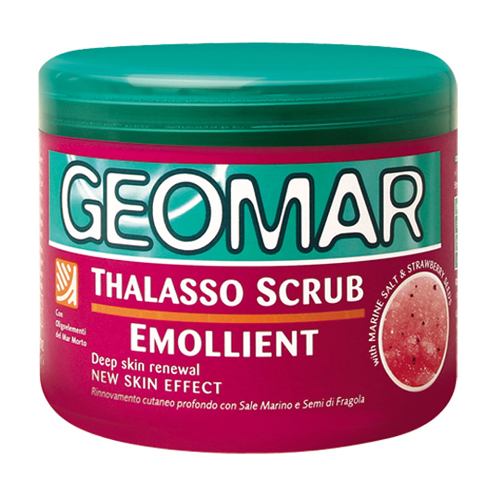 Пом'якшувальний скраб для тіла Geomar Thalasso Scrub Emollient з морською сіллю та насінням полуниці, 600 г