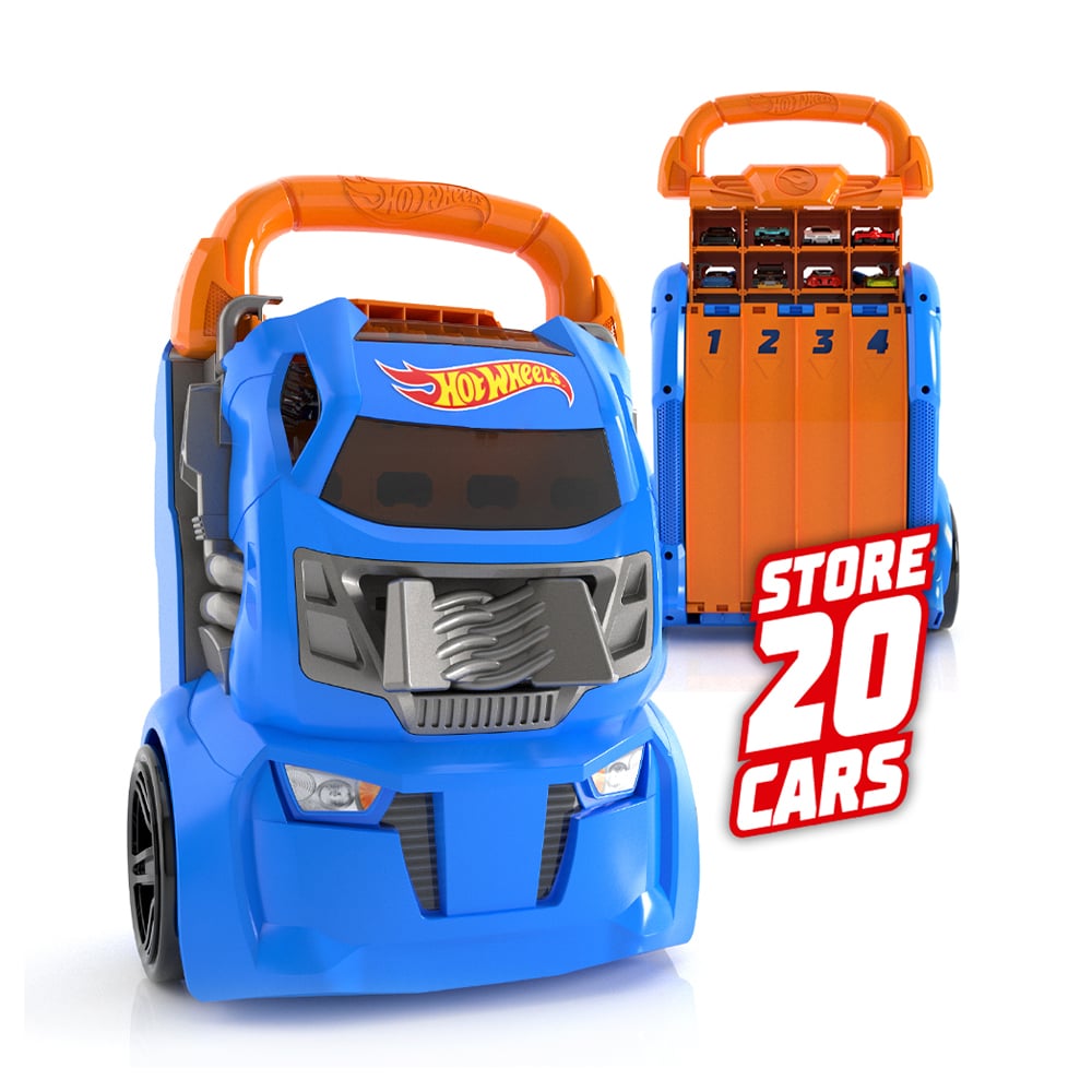 Портативний трек-контейнер Hot Wheels з 4 рівнобіжними доріжками, 25*19*34 см, від 5 років (HWCC14)
