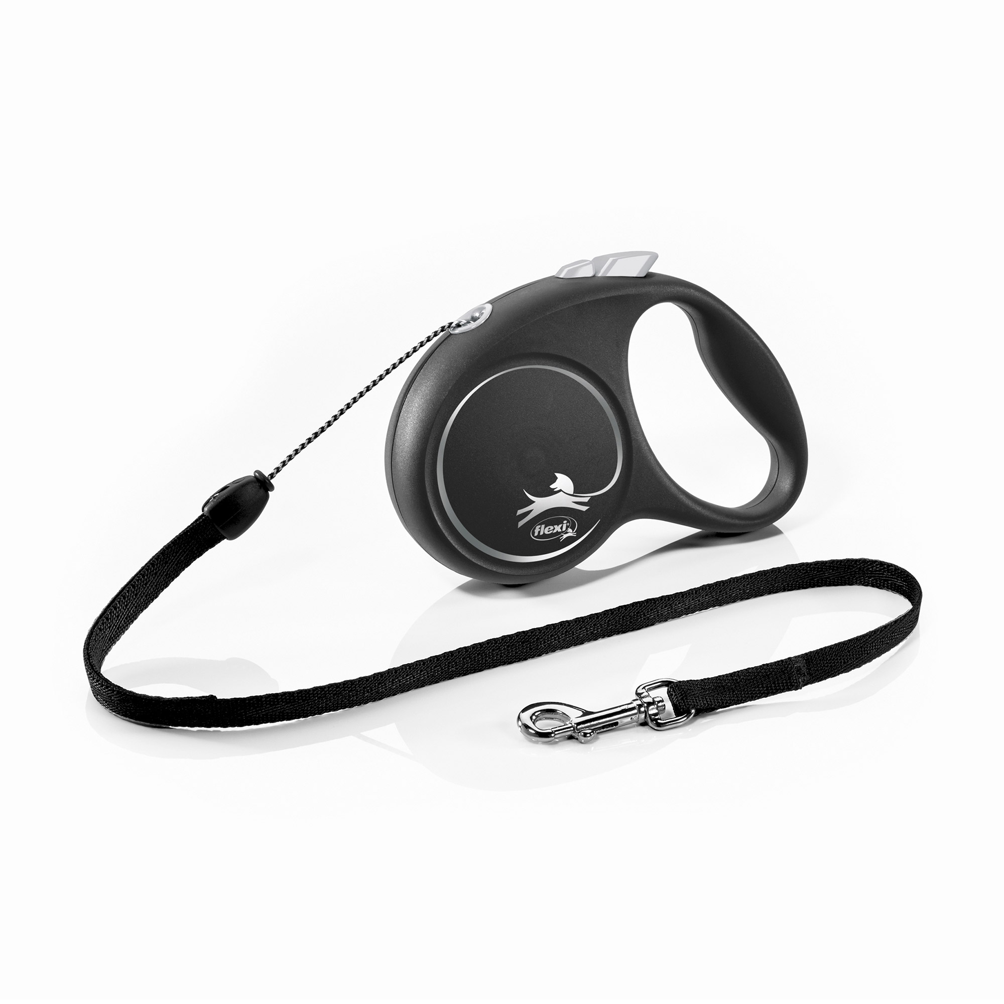 Повідець-рулетка для собак Flexi Black Design трос, чорний, розмір S, 5 м, до 12 кг