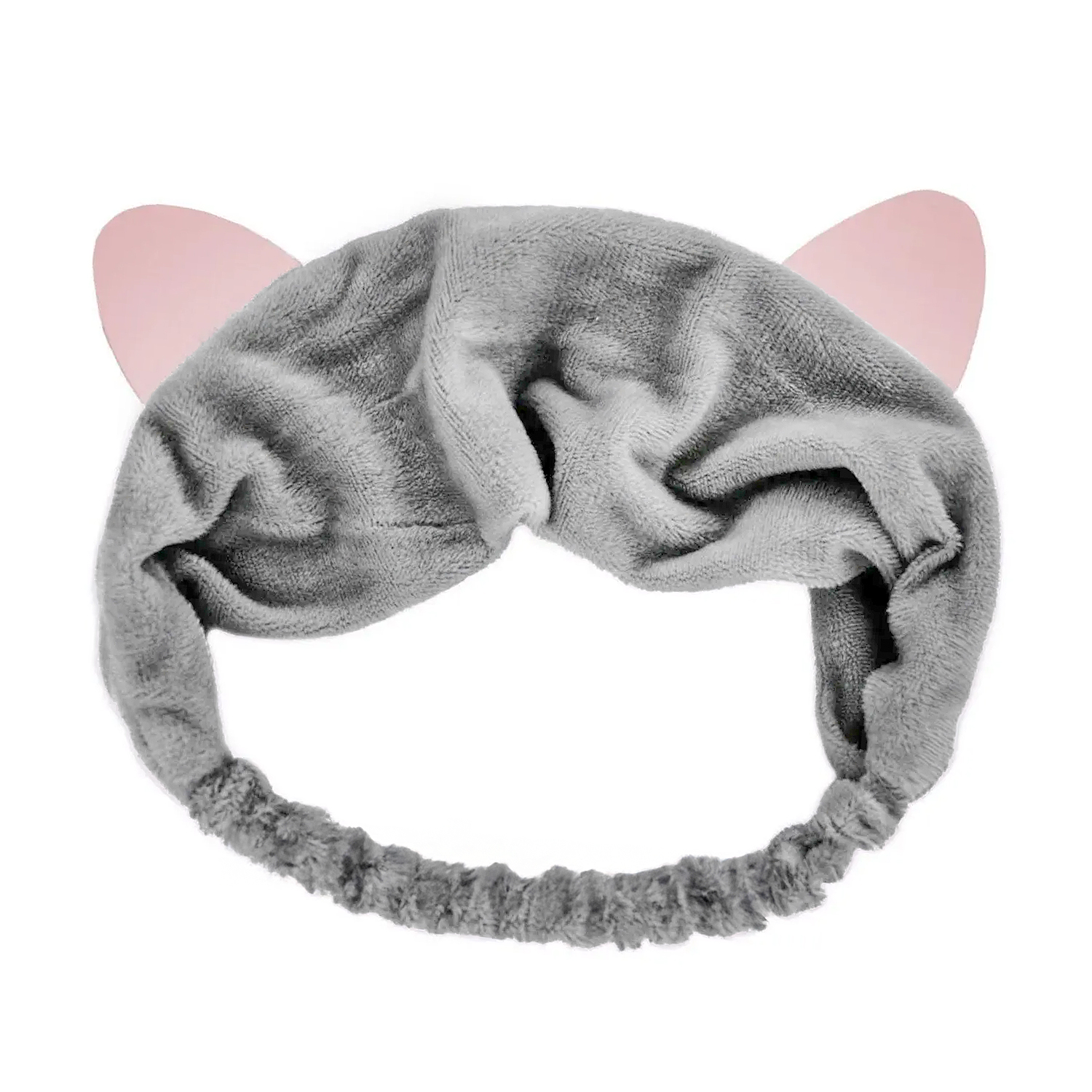 Пов'язка косметична Cosmo Shop Котик, сіра з рожевими вушками, 1 шт (CS0969)
