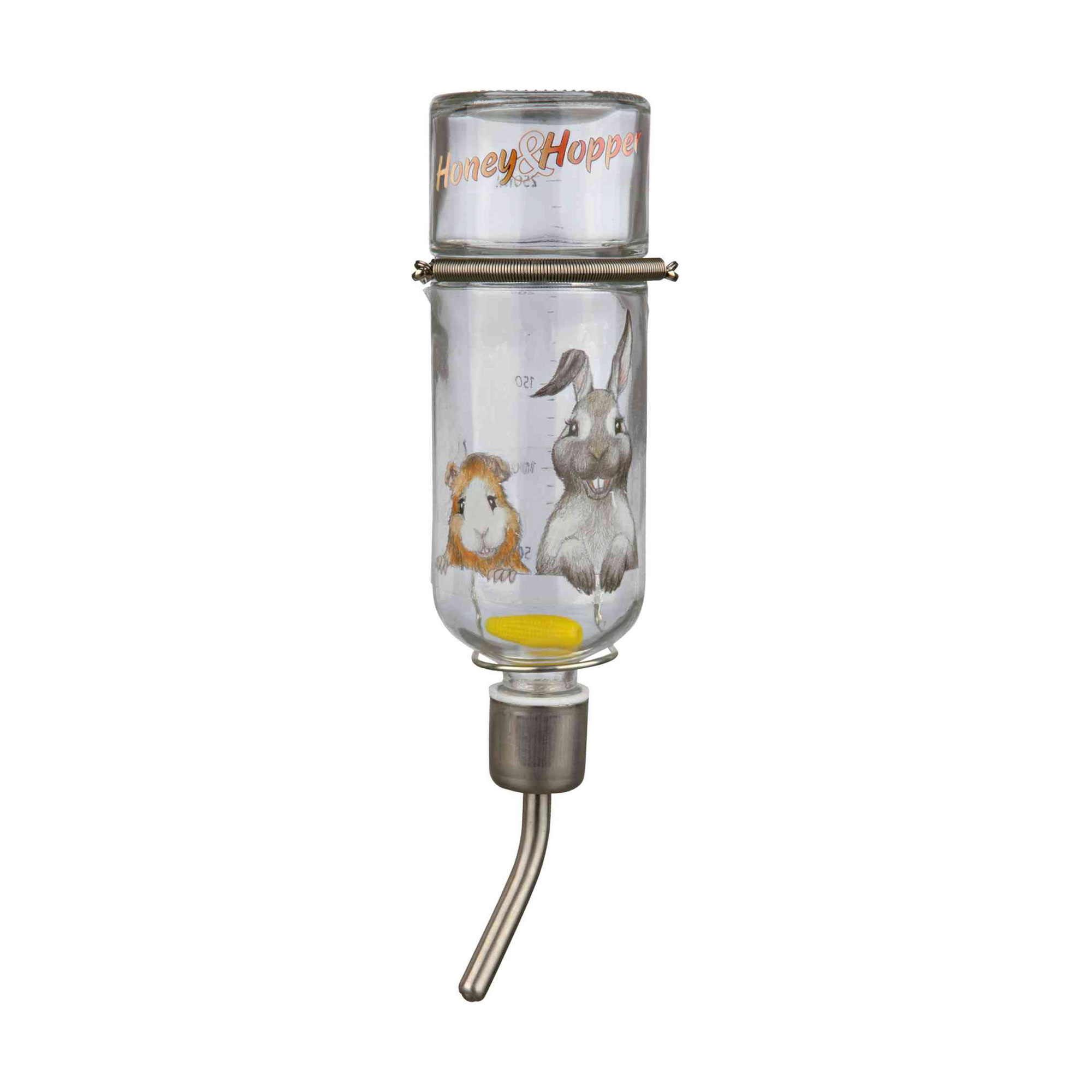 Поїлка для гризунів Trixie Honey &amp; Hopper автоматична, скляна, 250 мл (60446 Trixie)