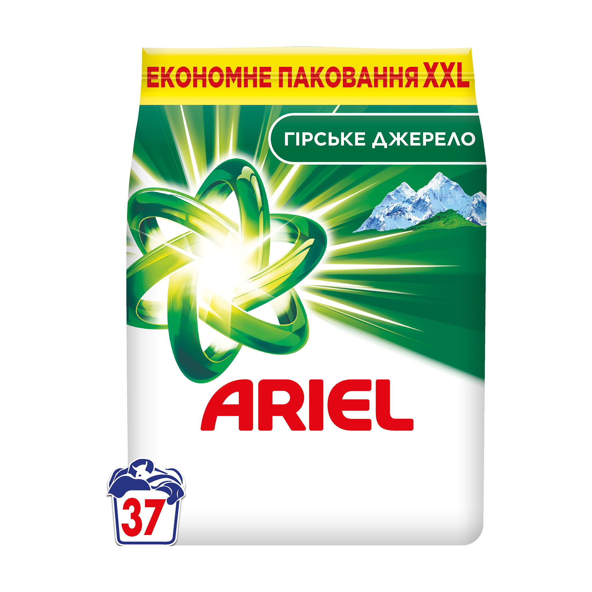 Пральний порошок ARIEL Гірське Джерело 37 циклів прання, 5 кг